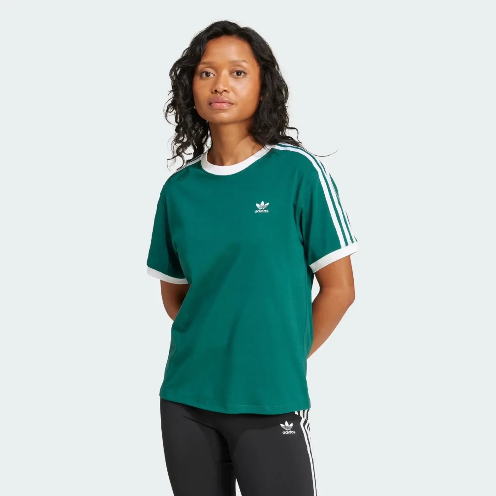 adidas Originals Womens Adicolor Classics 3-Stripes T-Shirt - Navy - Size XL - Navy