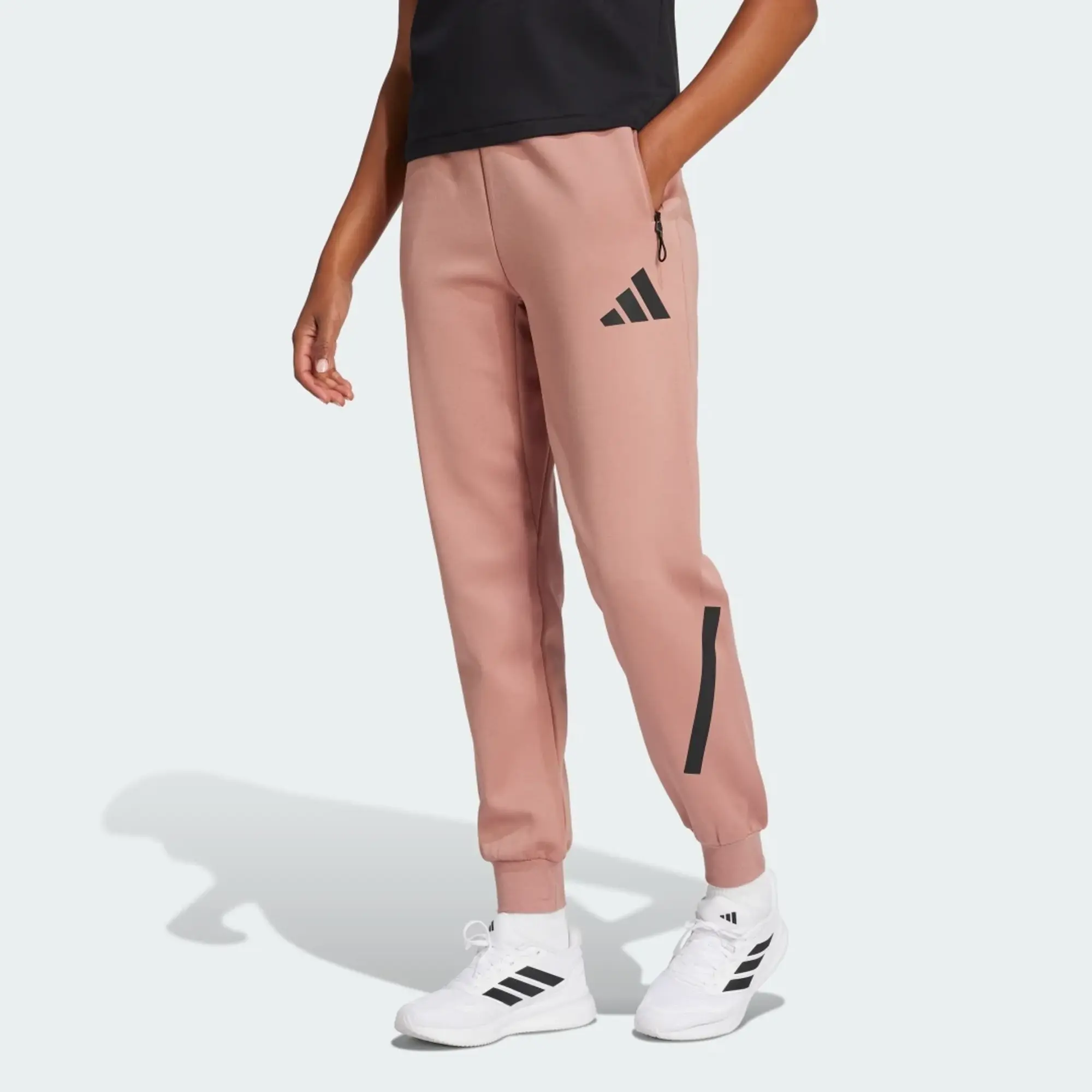 Manchester United x adidas Womens Z.N.E. Tracksuit Bottoms Pink