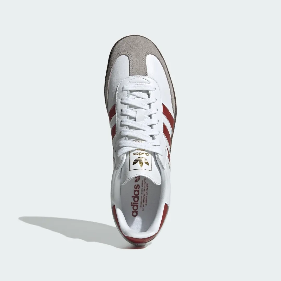 Adidas Originals Samba Og Trainers In White And Burgundy | JH8798 |  FOOTY.COM