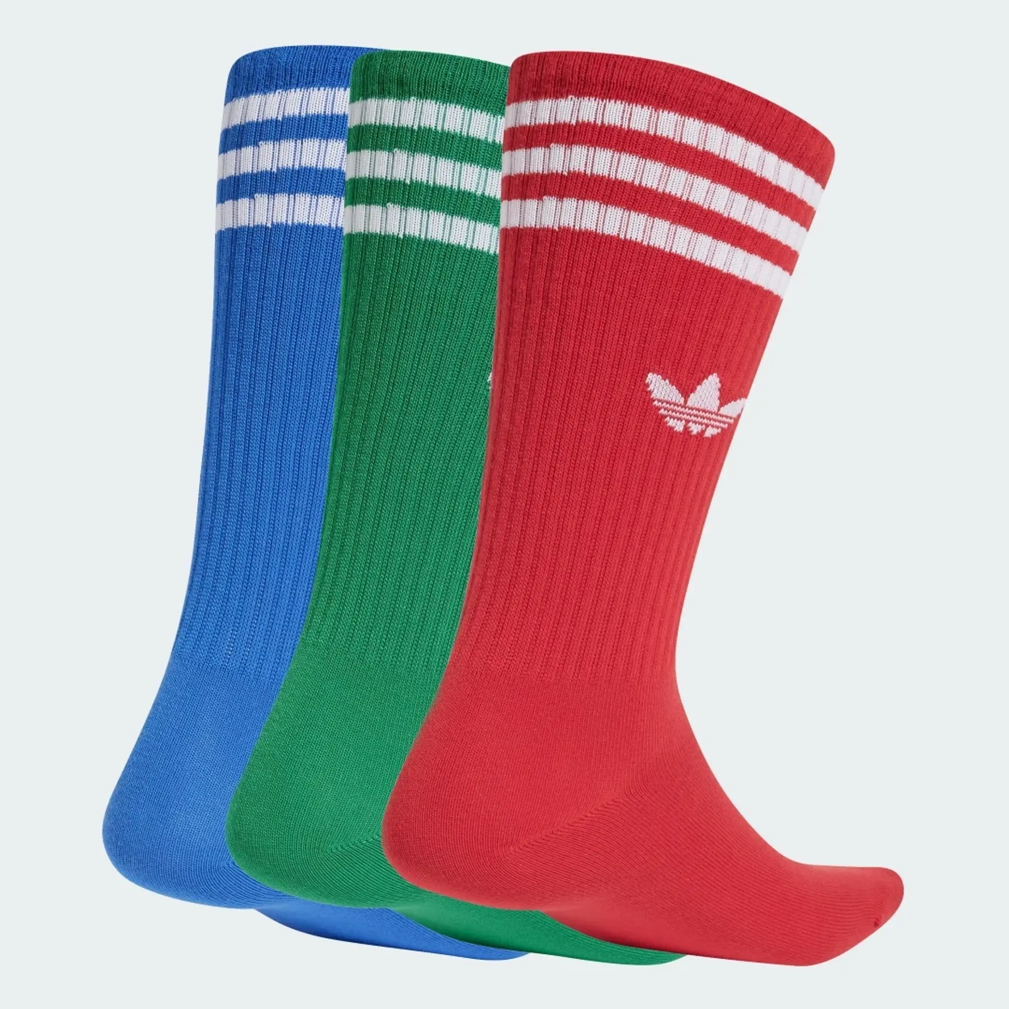 Adidas High Crew Sock 3-Pack Blue/ Red/ Green L