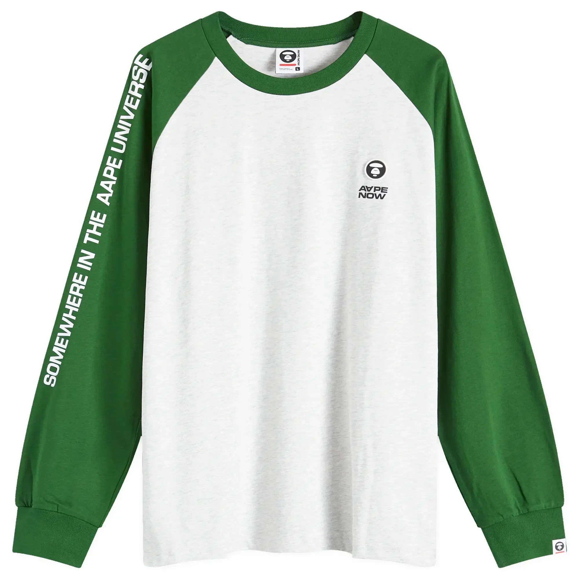 A Bathing Ape AAPE Now Raglan Long Sleeve T-Shirt Green