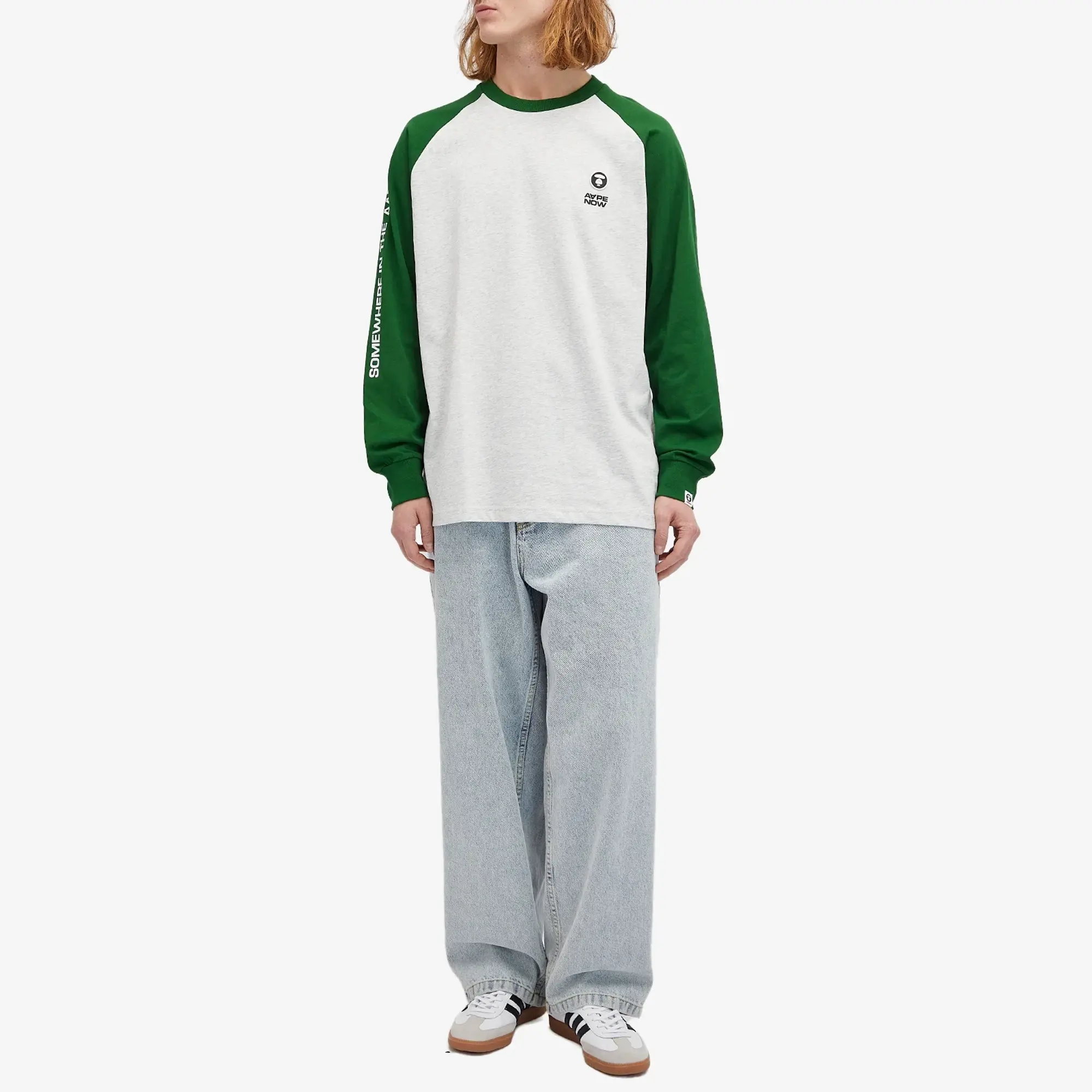 A Bathing Ape AAPE Now Raglan Long Sleeve T-Shirt Green