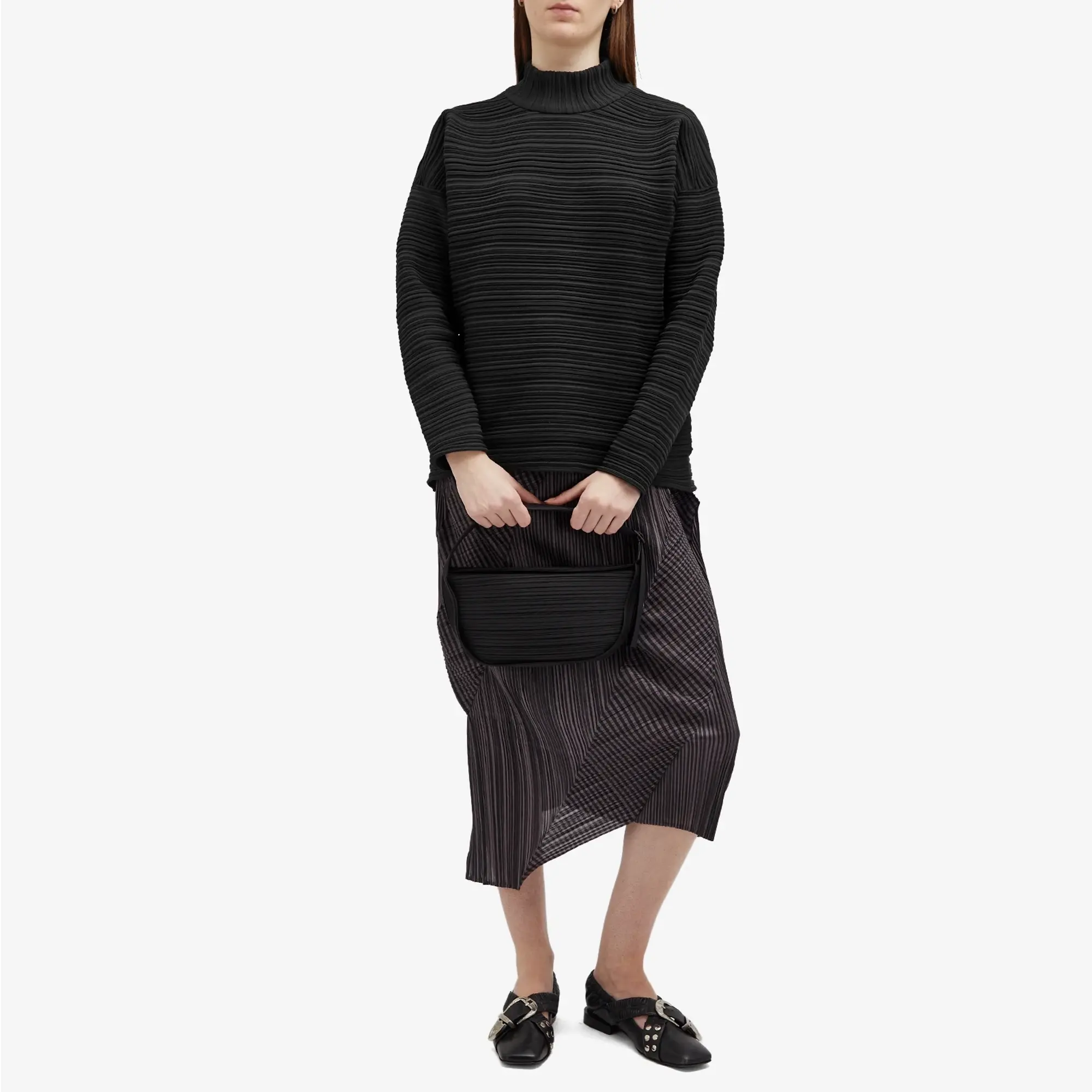 Pleats Please Issey Miyake Women's Knit 15-Black