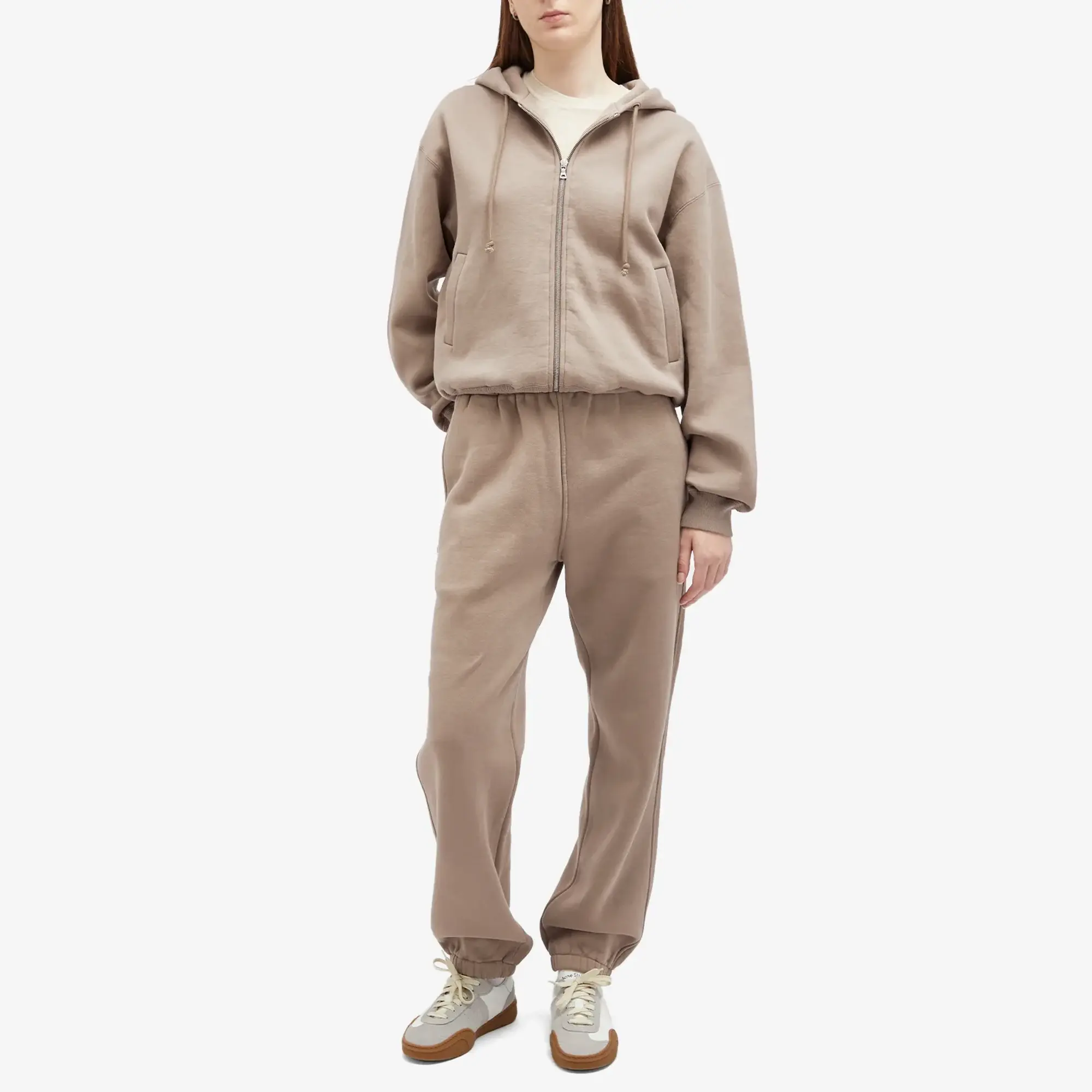 Auralee Women's Smooth Soft Sweat Zip Parka Olive Brown