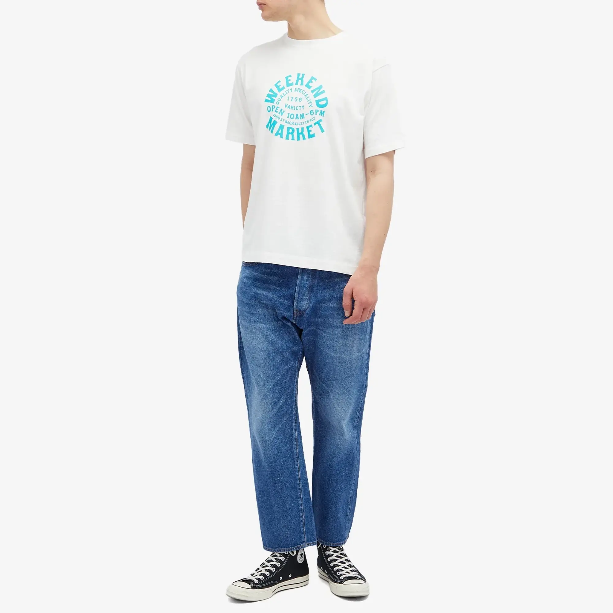 Ordinary Fits Men's Weekend Market Printed T-Shirt Off-White