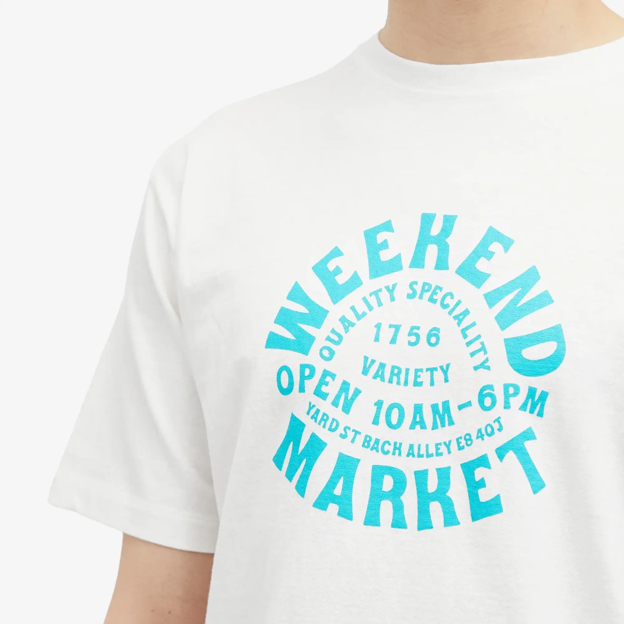 Ordinary Fits Men's Weekend Market Printed T-Shirt Off-White