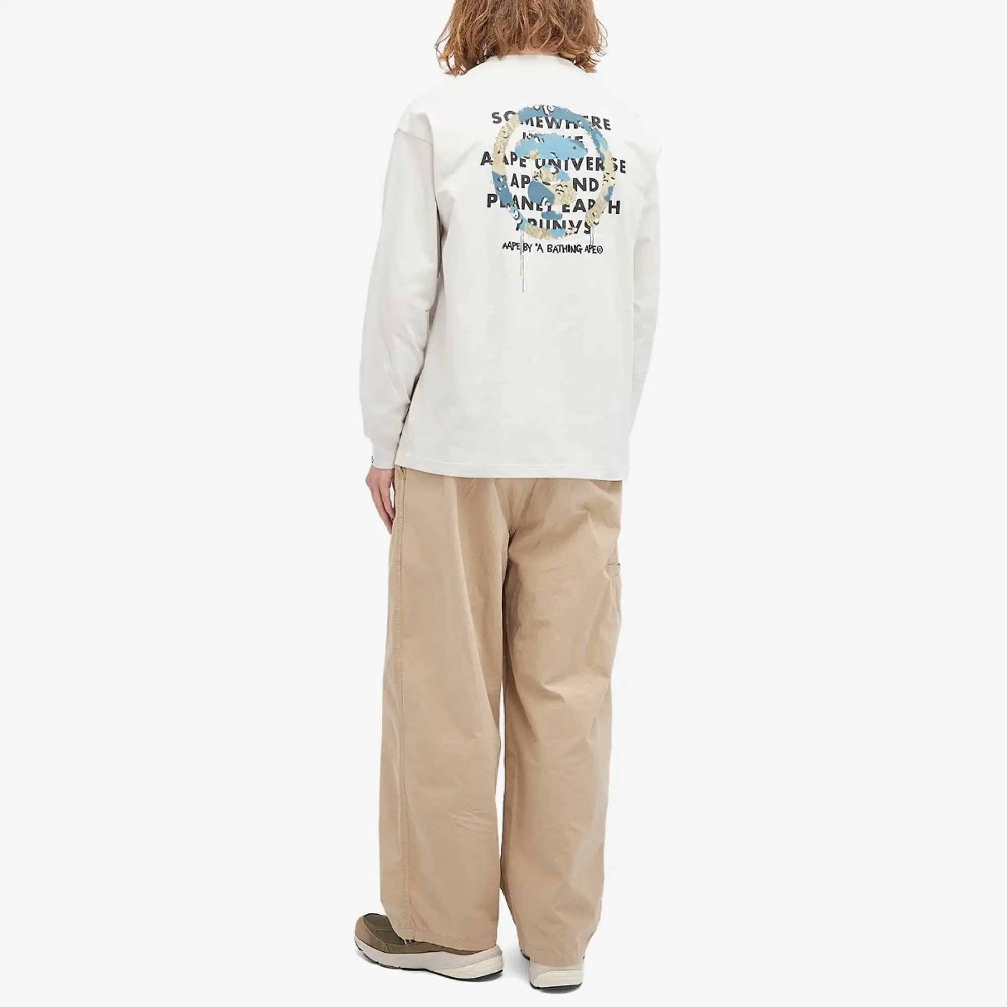 A Bathing Ape AAPE Snake Camo Graffiti Long Sleeve T-Shirt Grey (Yellow)