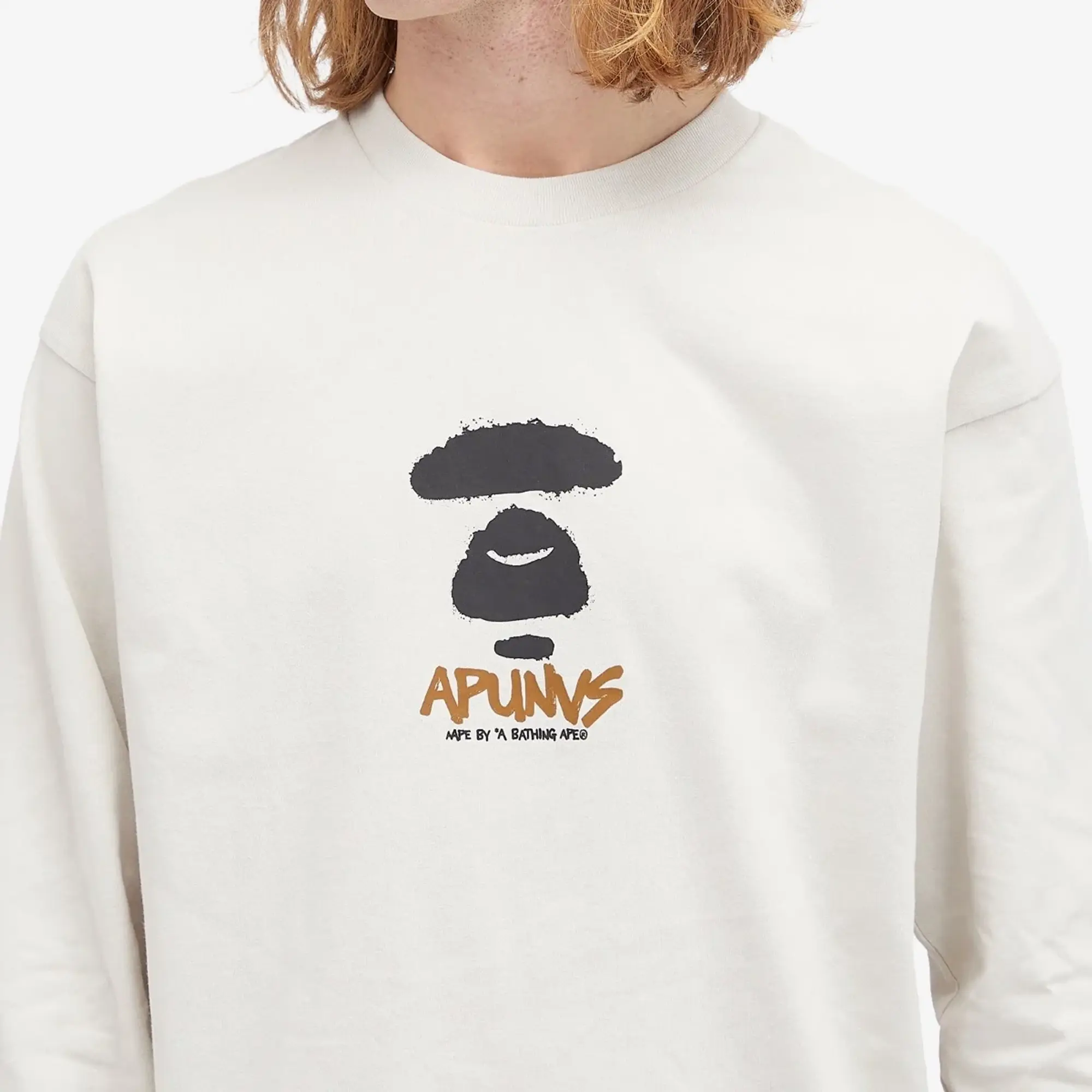 A Bathing Ape AAPE Snake Camo Graffiti Long Sleeve T-Shirt Grey (Yellow)