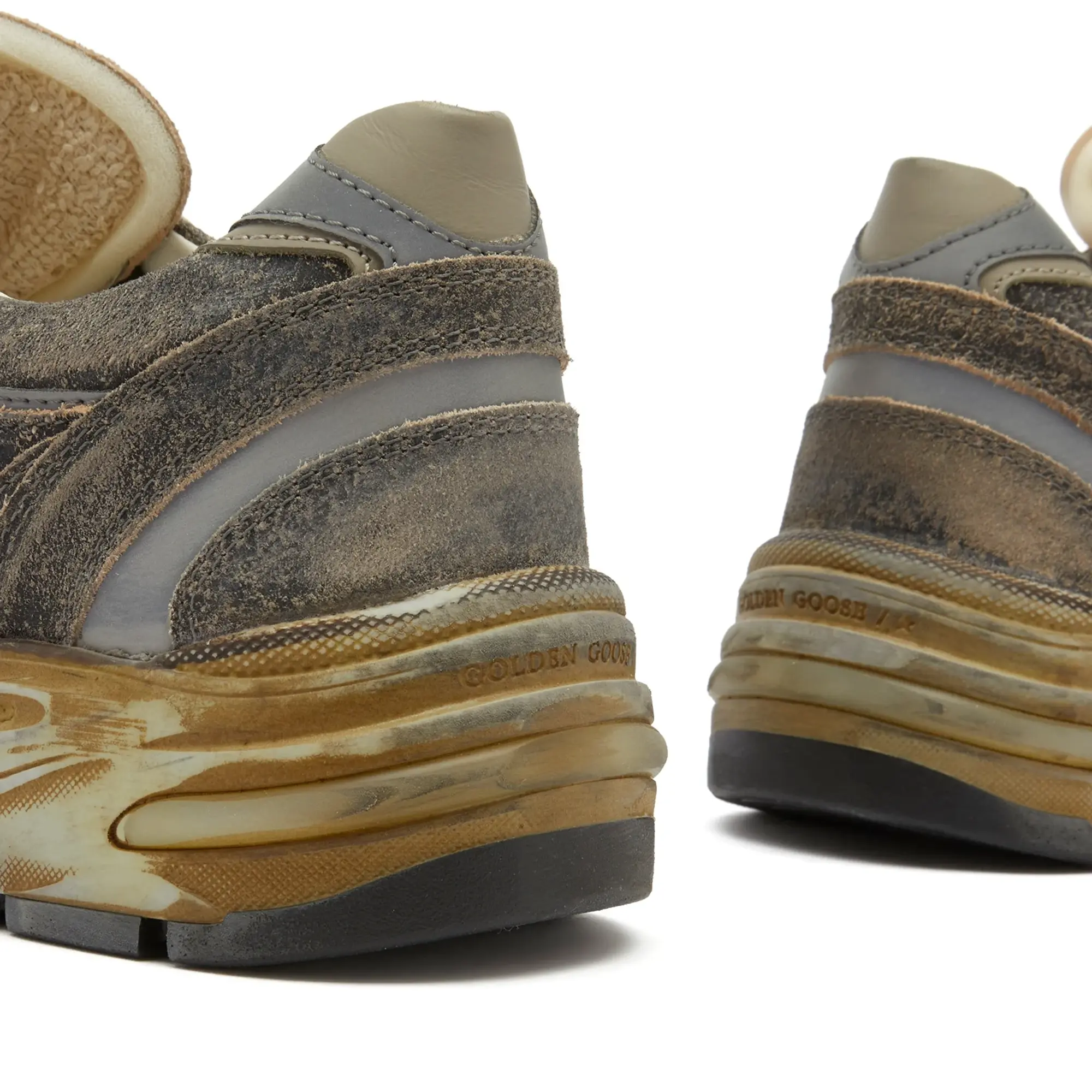 Golden Goose Men's Running Dad Sneaker Black/ Silver/Khaki