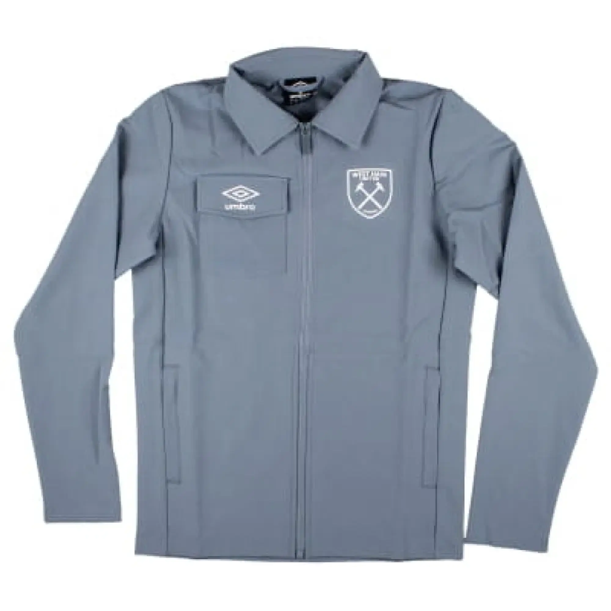 West Ham Presentation Jacket (Flint Stone) - Kids 2024-2025 Grey Polyester Made By: Umbro