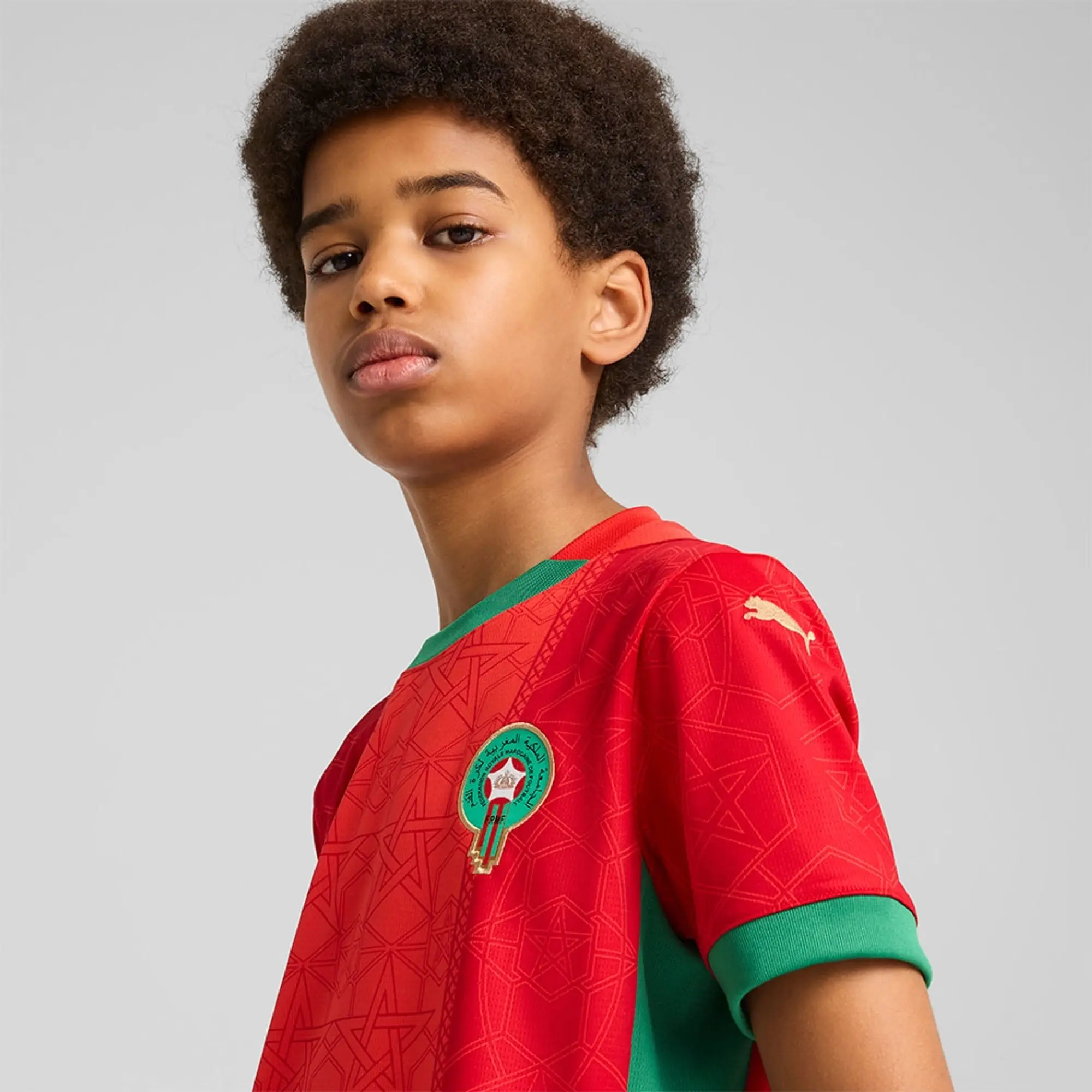 Puma Morocco Home Shirt Africa Cup Of Nations 2025 Kids - ['Red']