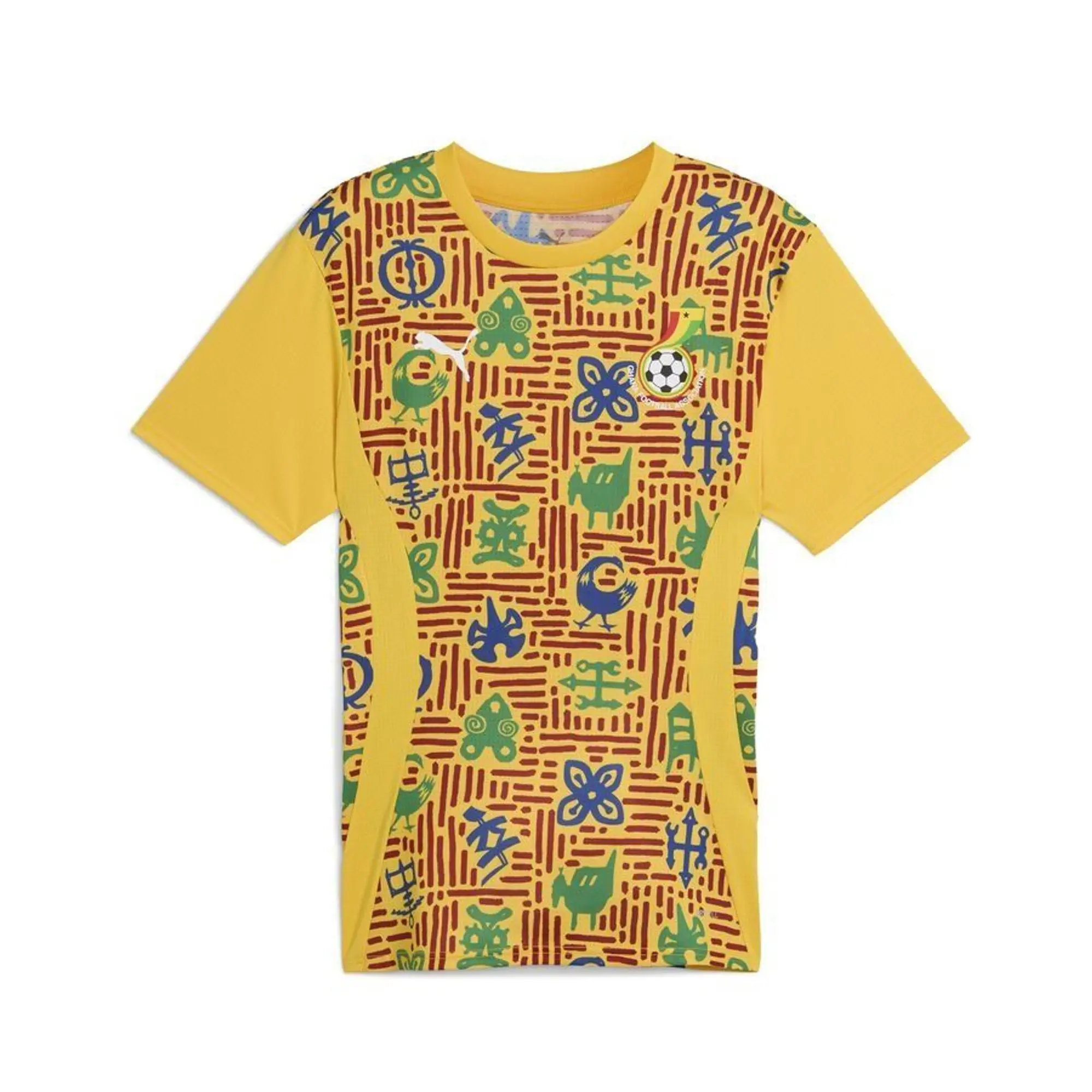 Puma Ghana Training T-Shirt Pre Match Africa Cup Of Nations 2025 - Yellow Sizzle/Intense Red - ['Yellow']