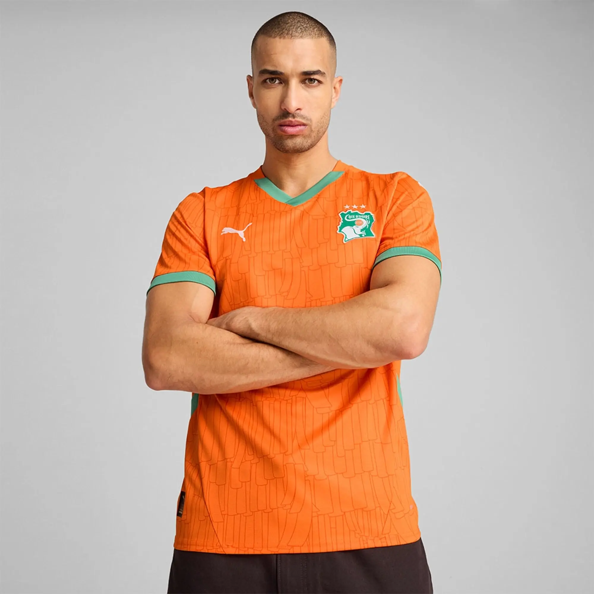 PUMA Côte D'ivoire 2025 Home Jersey Men, Rickie Orange/Jade Frost