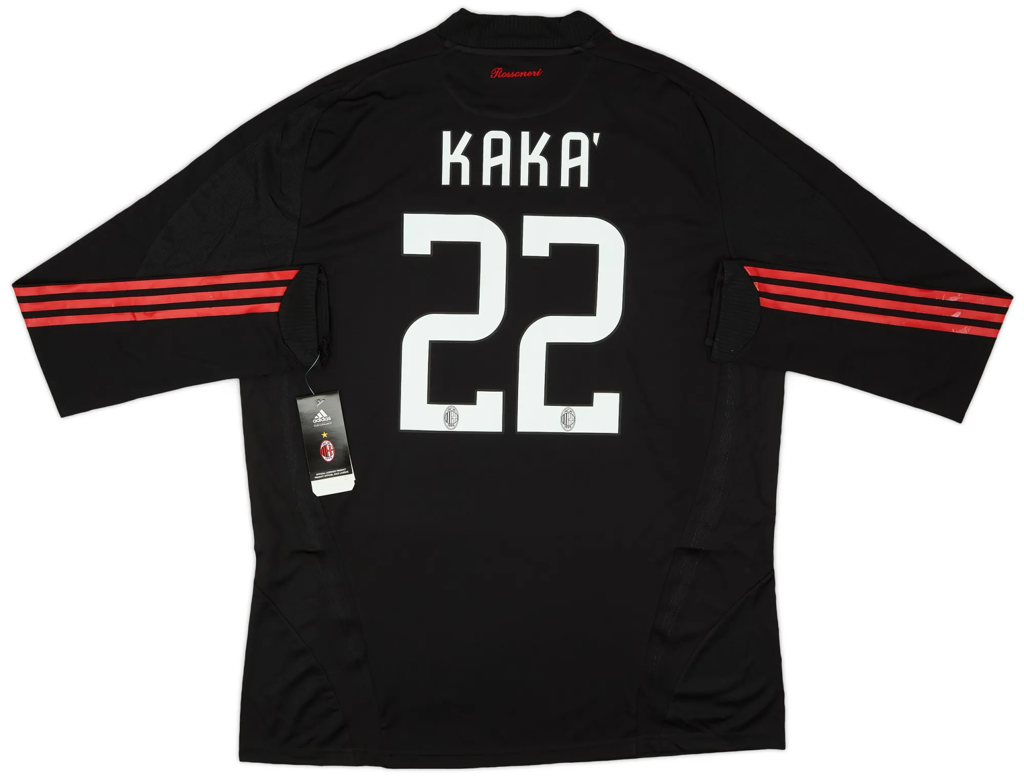 adidas 2008-09 AC Milan Player Issue Third L/S Shirt Kaka #22 (XXL