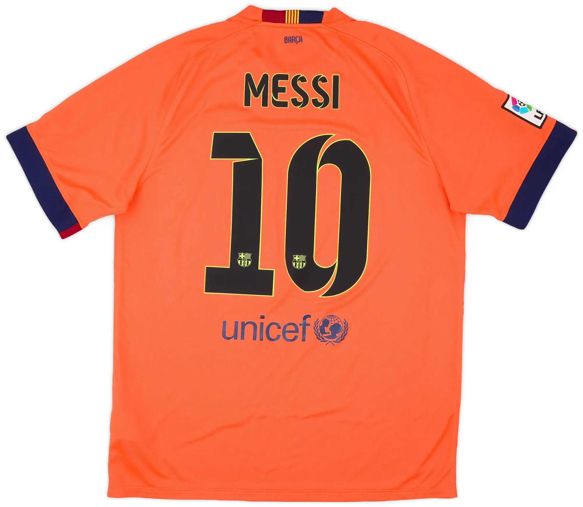 Nike 2014 15 Barcelona Away Shirt Messi 10 6 10 L BARA14 974 FOOTY.COM