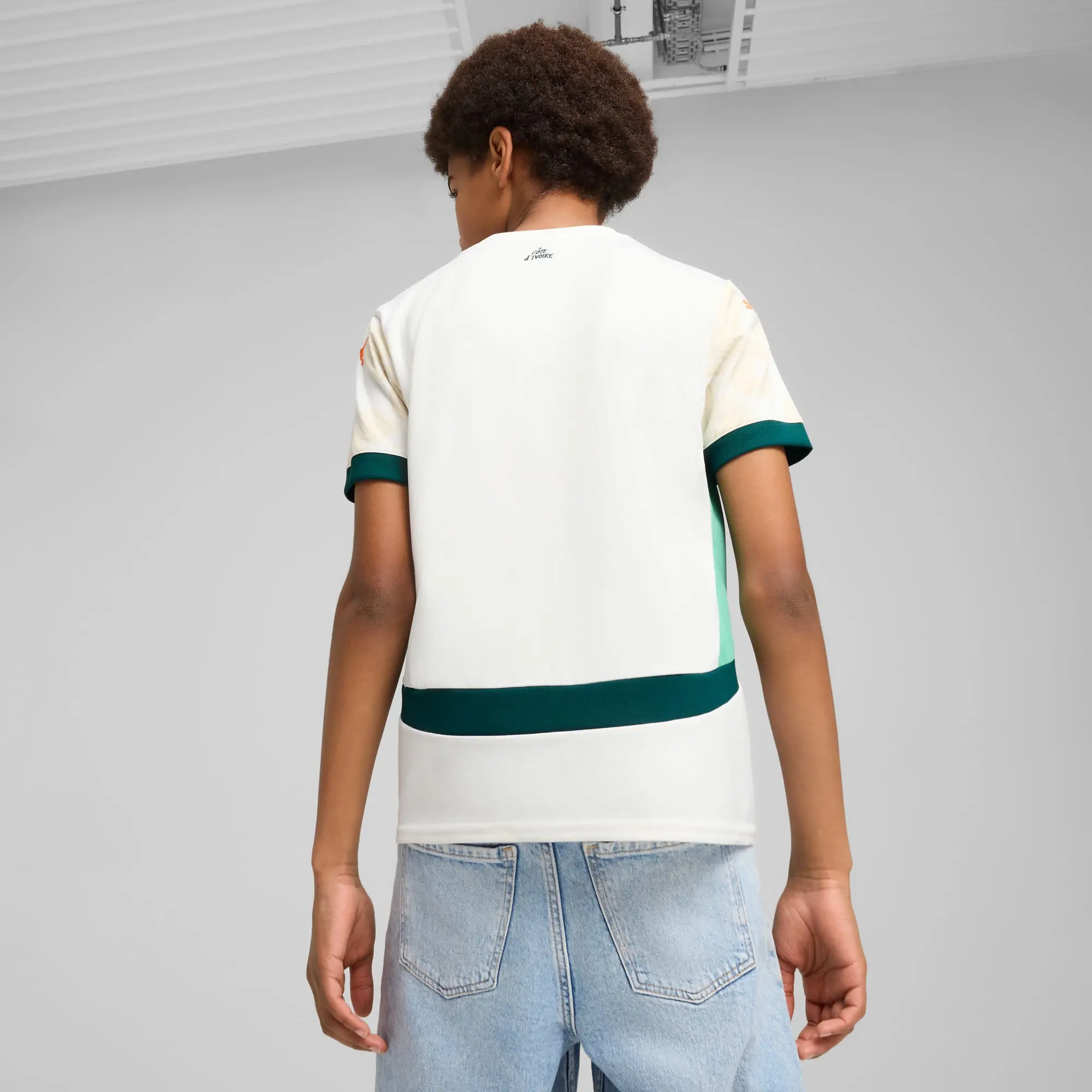 PUMA Ivory Coast 2025 Away Jersey Youth, White/Dark Myrtle