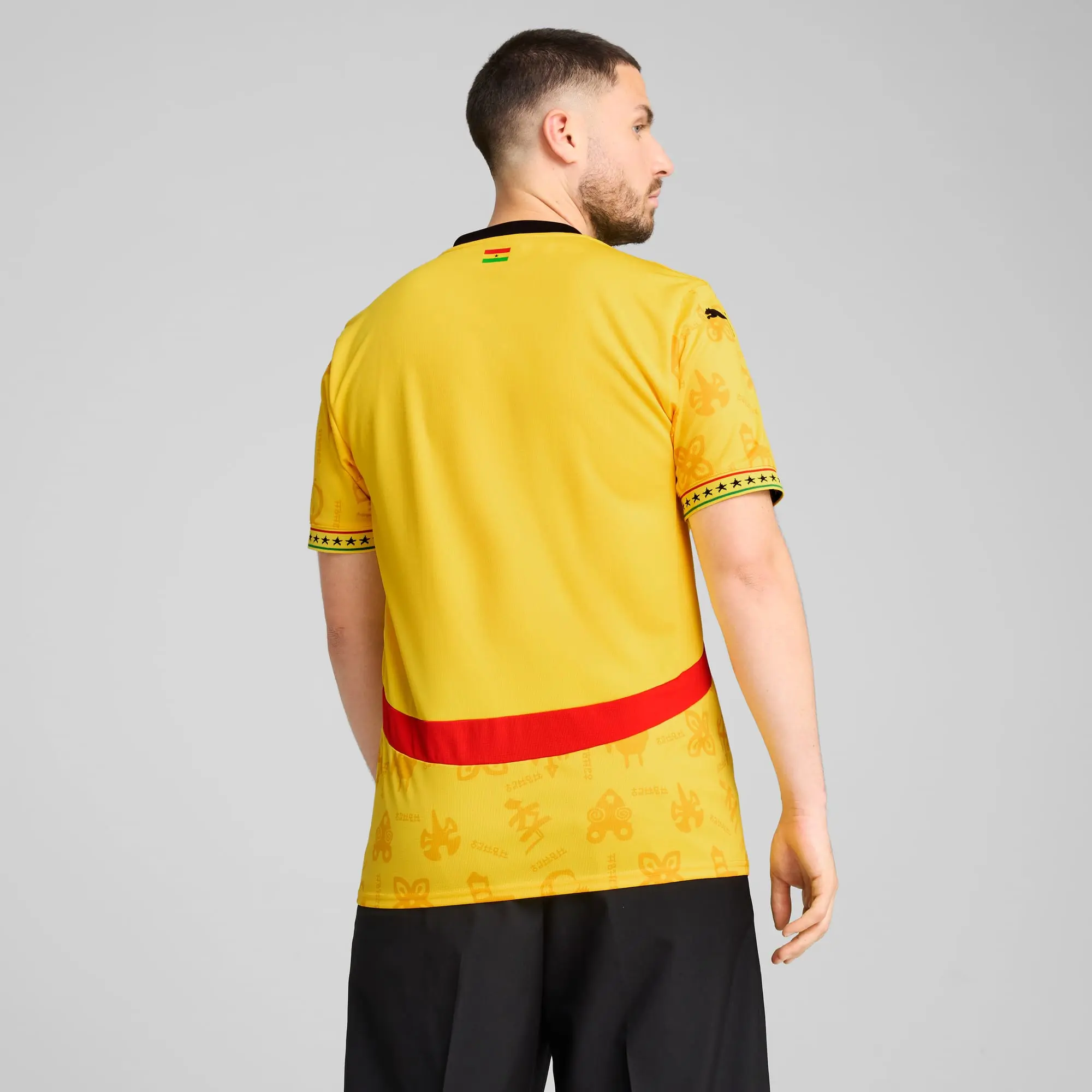 PUMA Ghana 2025 Away Jersey Men, PelÃ© Yellow/Black