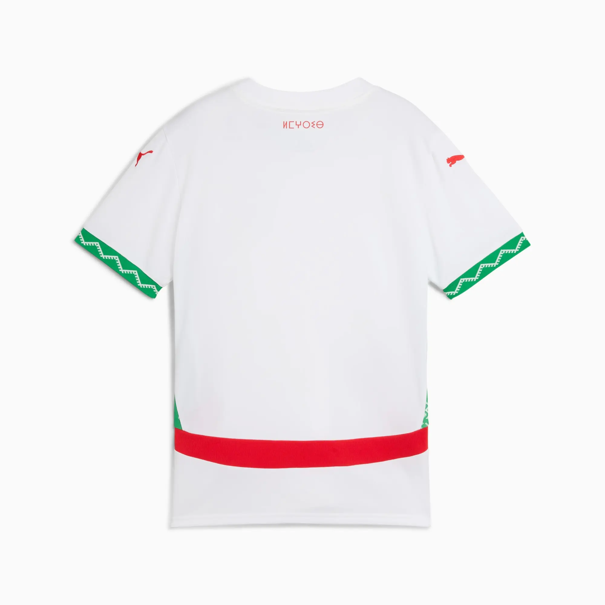 PUMA Morocco 2025 Away Jersey Youth, White/Fast Green/Red