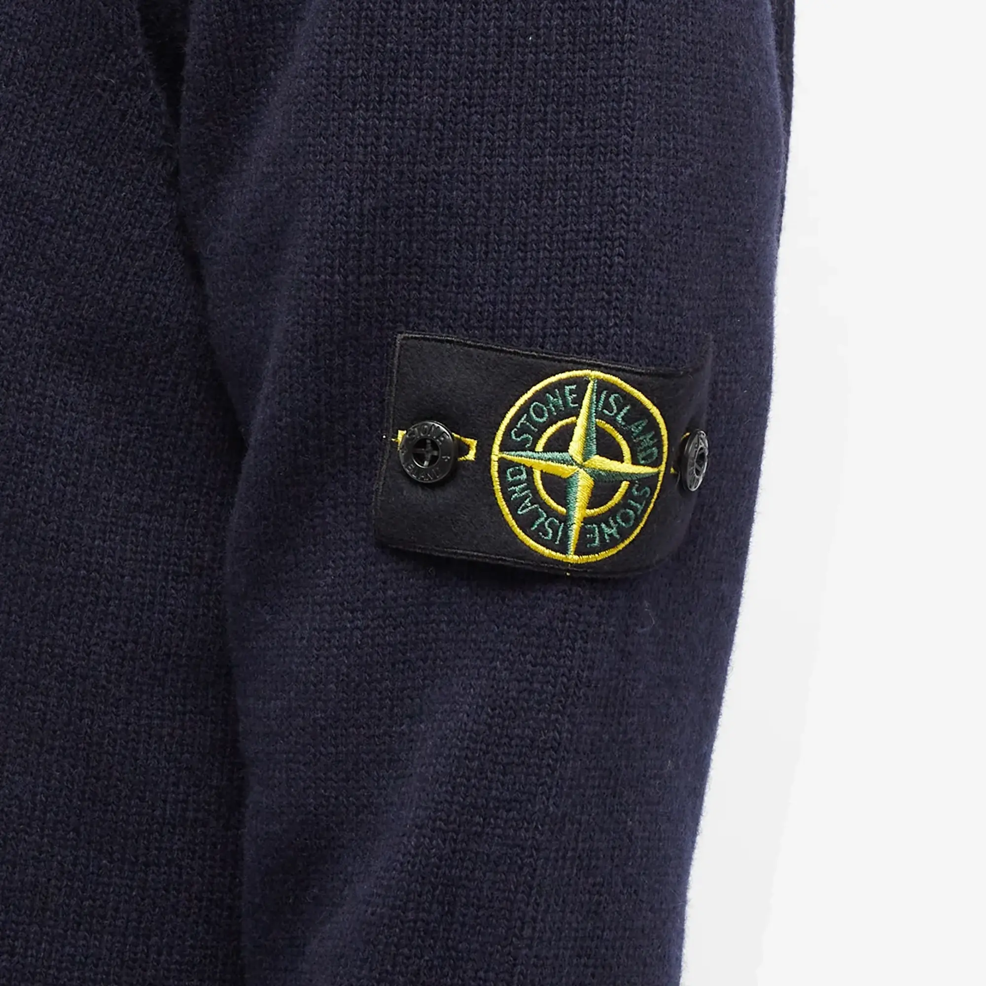 Stone Island Men's Reverse Seam Lambswool Crew Knit Navy Blue