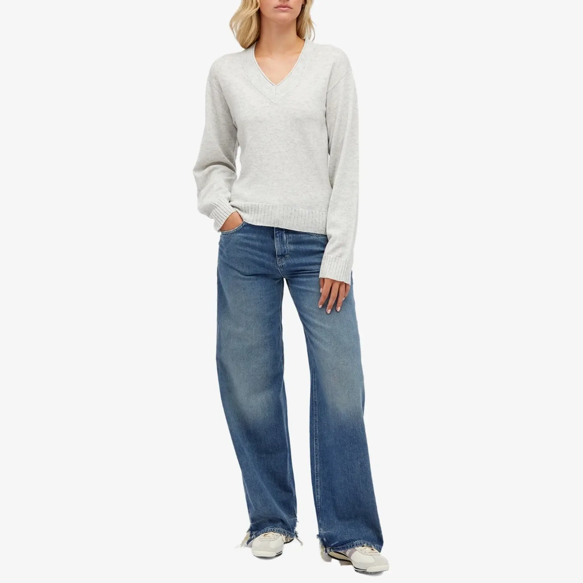 Faithfull The Brand Women's Frederikke Cashmere Sweater Grey Marle