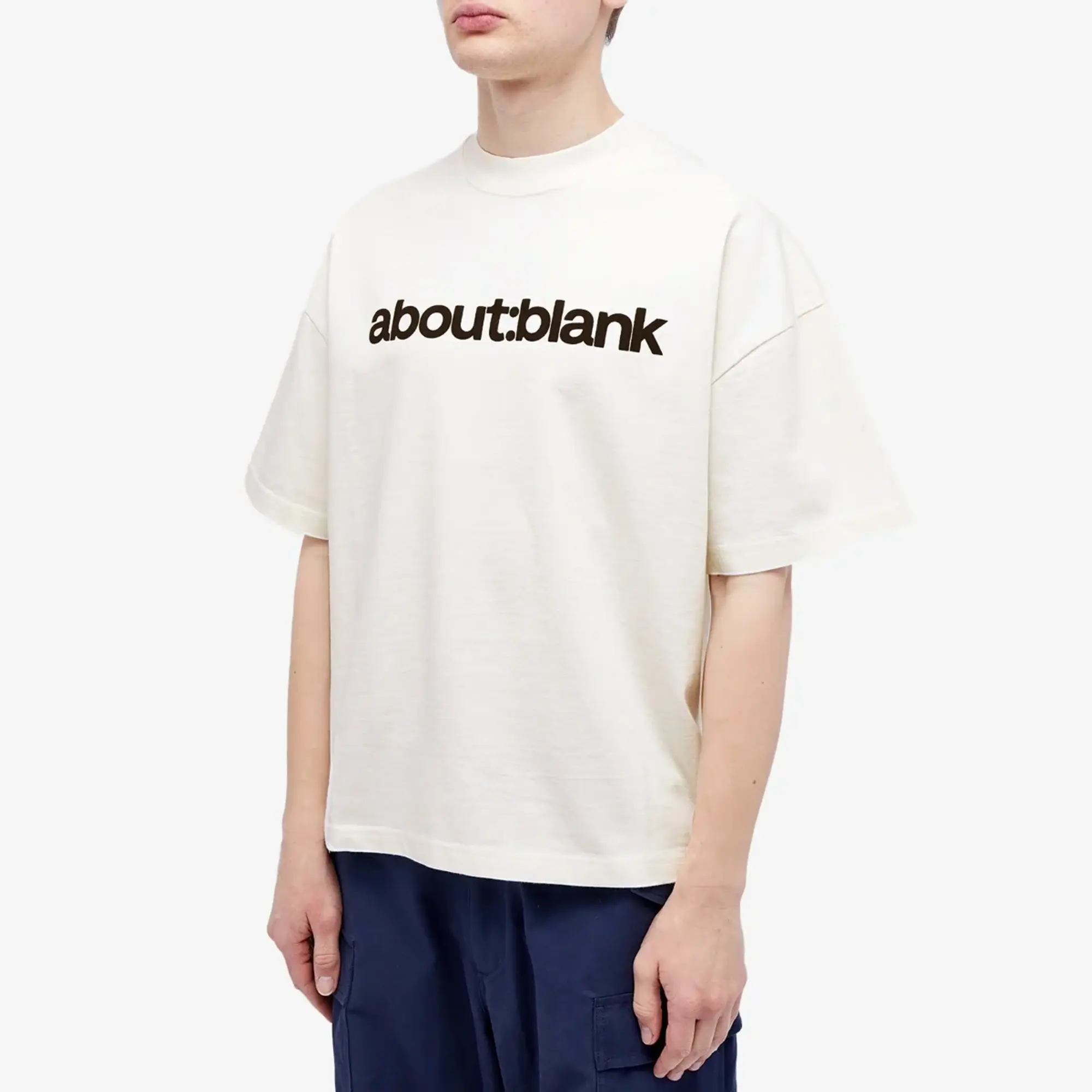 about:blank Men's Block T-Shirt Oat/Black