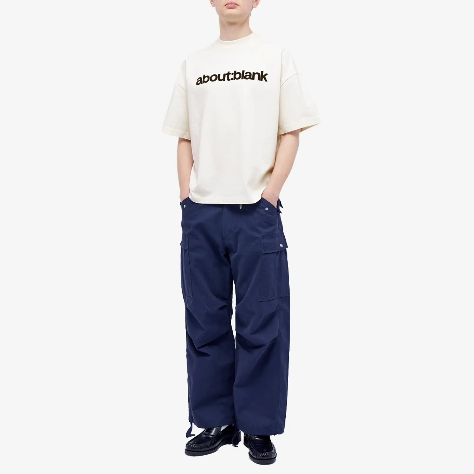 about:blank Men's Block T-Shirt Oat/Black