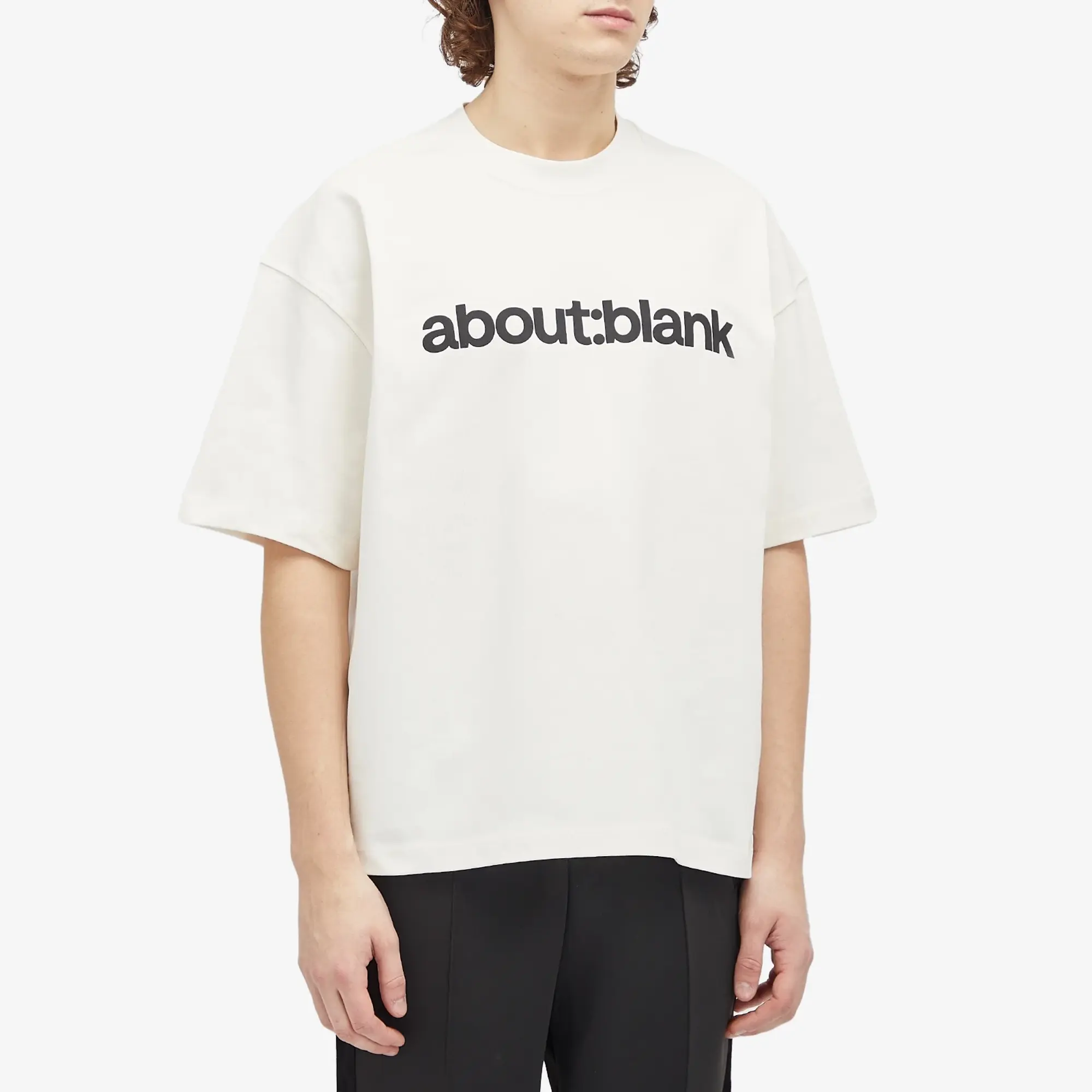 about:blank Men's Block T-Shirt Oat/Black