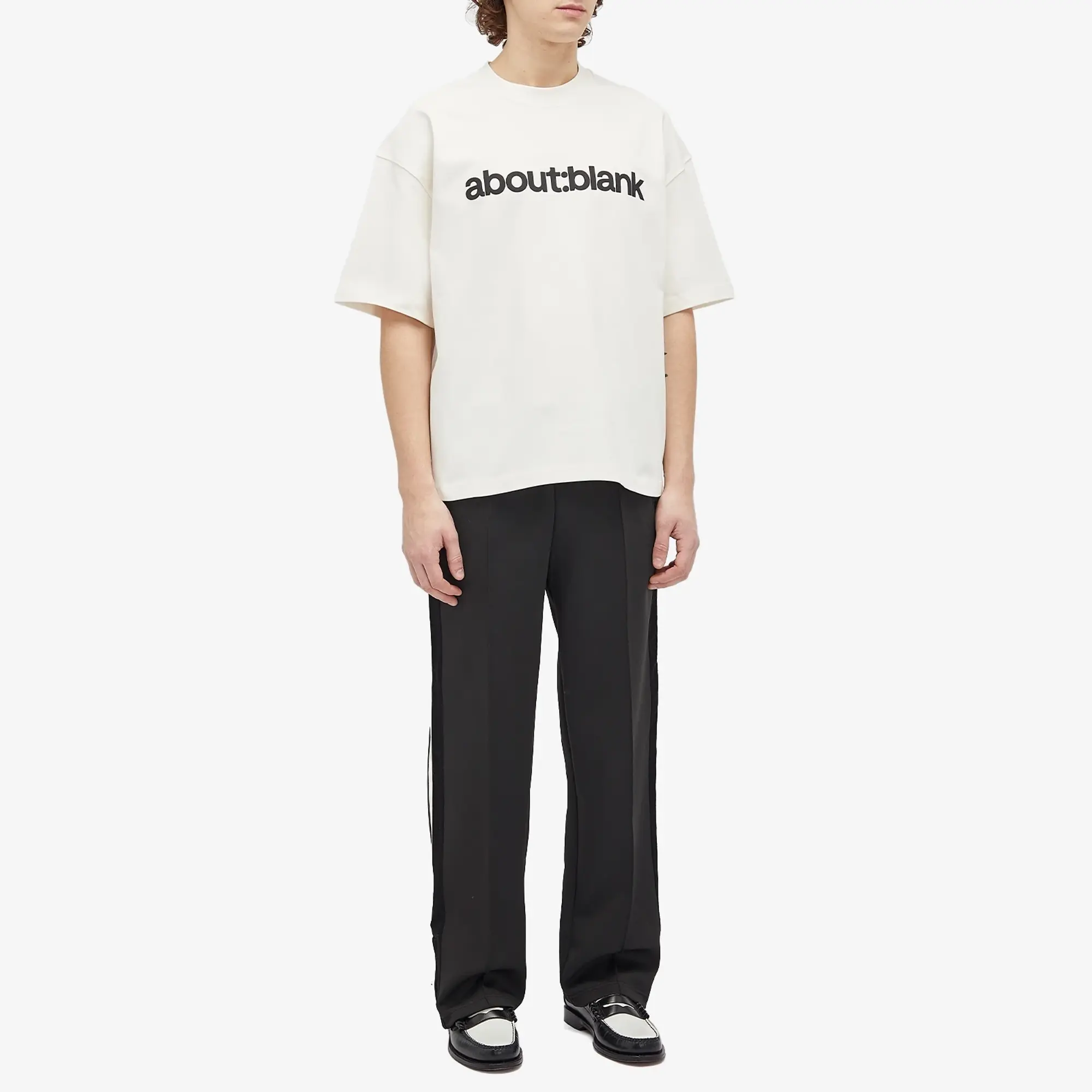 about:blank Men's Block T-Shirt Oat/Black