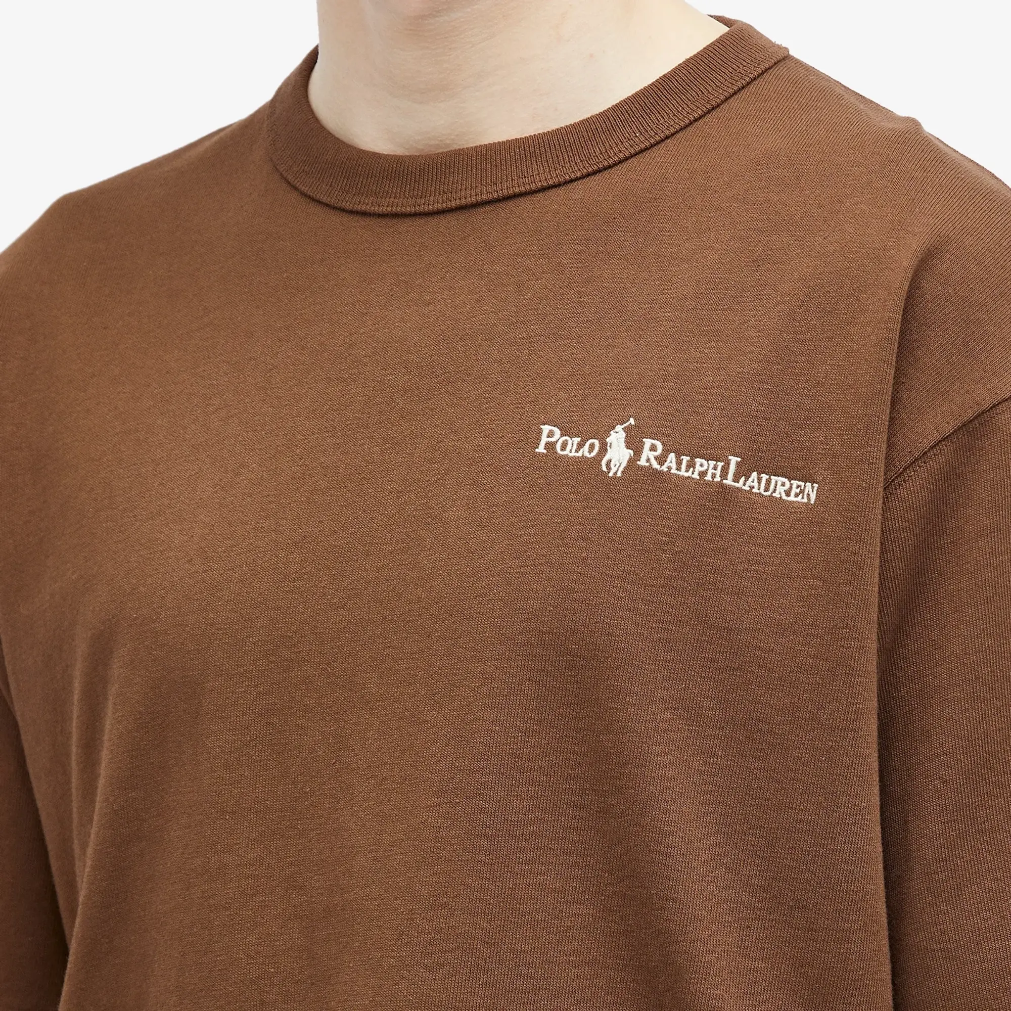 Polo Ralph Lauren Script Player Logo Heavyweight Relaxed Oversized T-Shirt In Brown