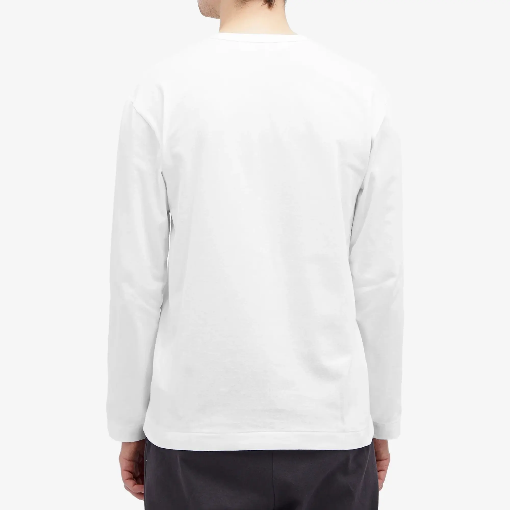 Comme des Garçons Play Men's Long Sleeve Basic Logo T-Shirt White/Red