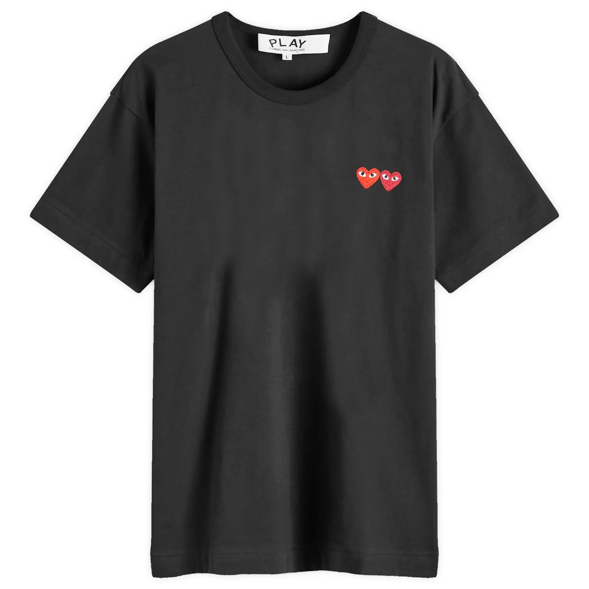 Comme des Garçons Play Men's Double Heart T-Shirt Black