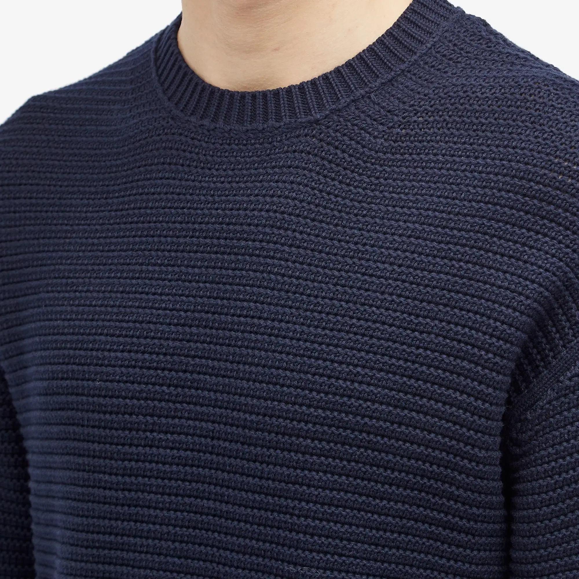 Folk Men's Drop Shoulder Knit Jumper Navy