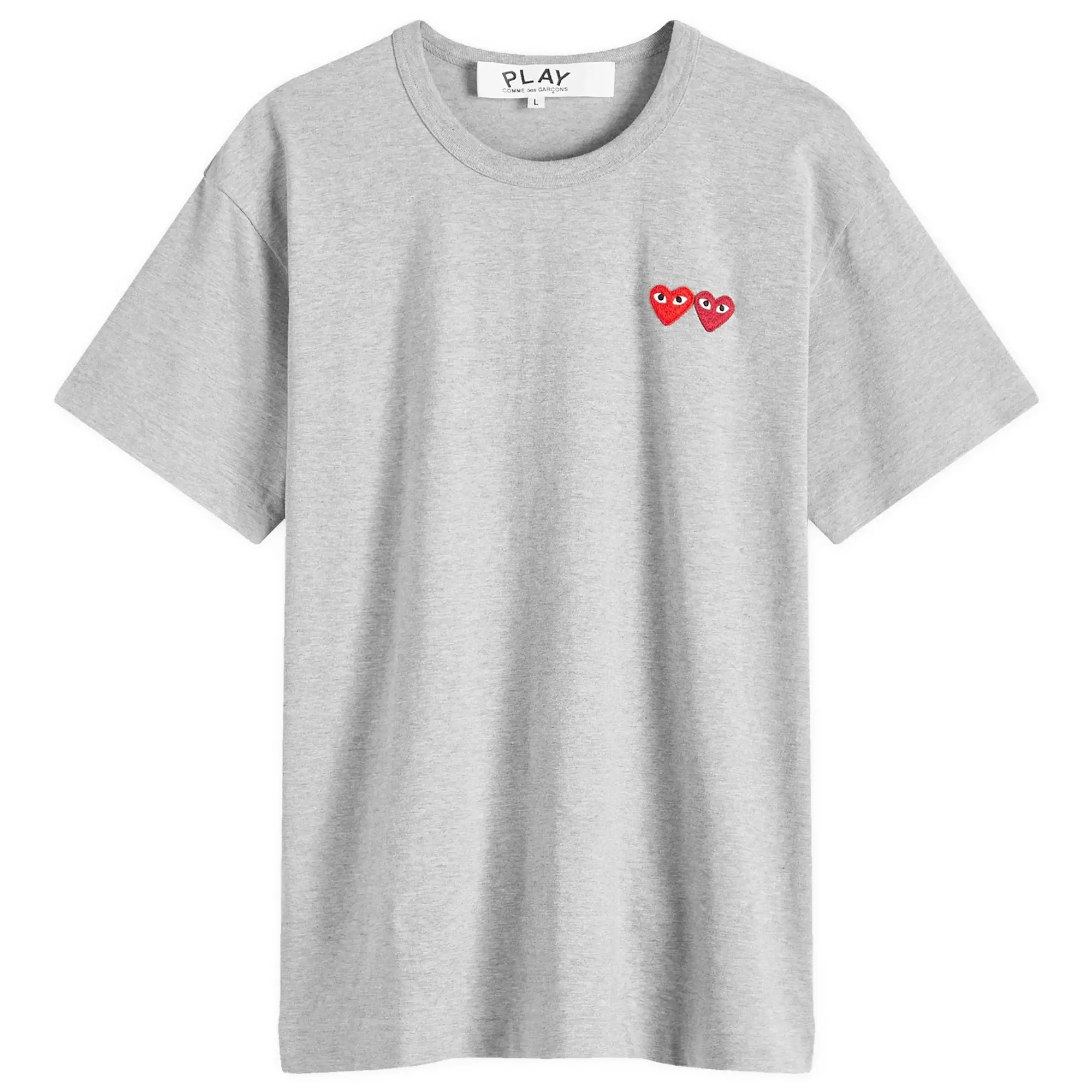 Comme des Garçons Play Men's Double Heart T-Shirt Grey