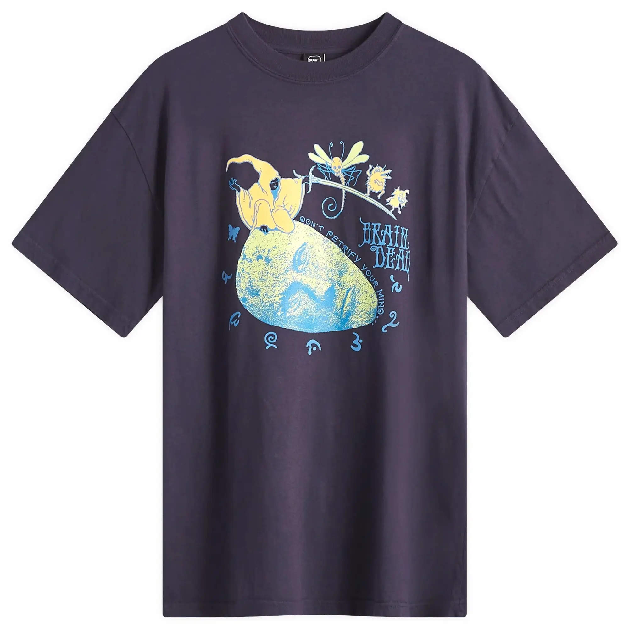 Brain Dead Men's Petrified Mind T-Shirt Navy