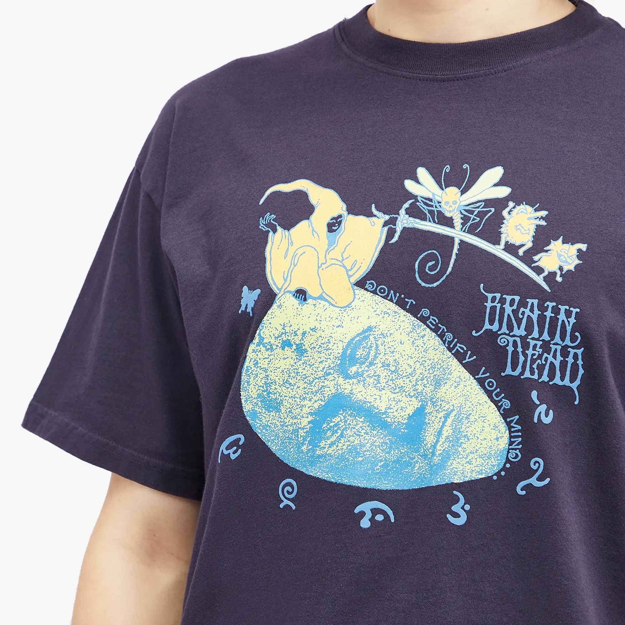 Brain Dead Men's Petrified Mind T-Shirt Navy