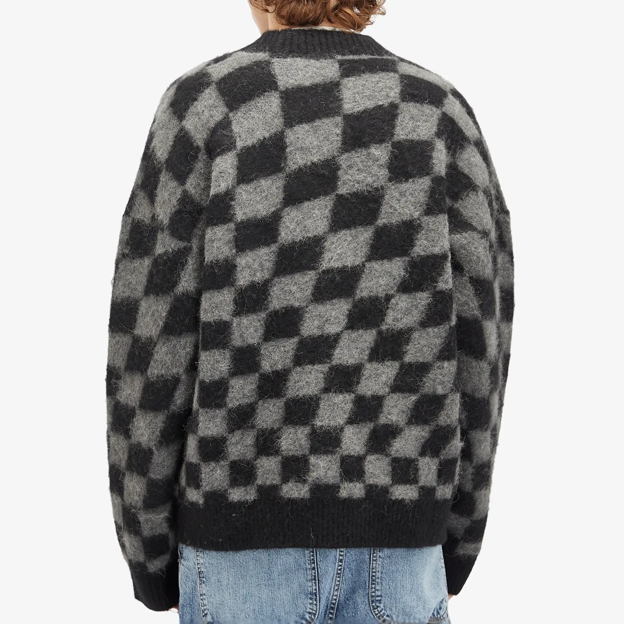 Represent Men's x Belstaff Checkerboard Knit Sweater Shadow