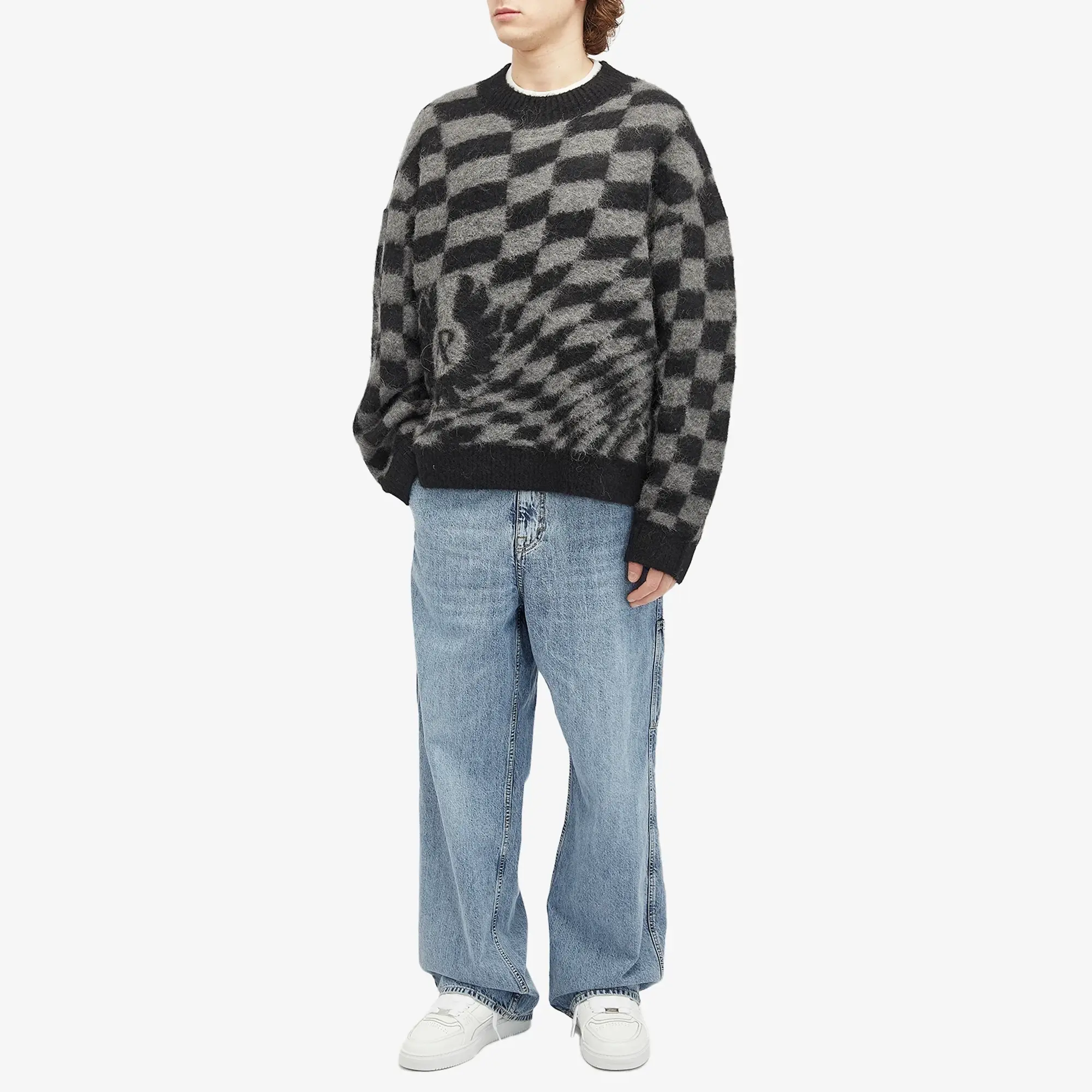 Represent Men's x Belstaff Checkerboard Knit Sweater Shadow