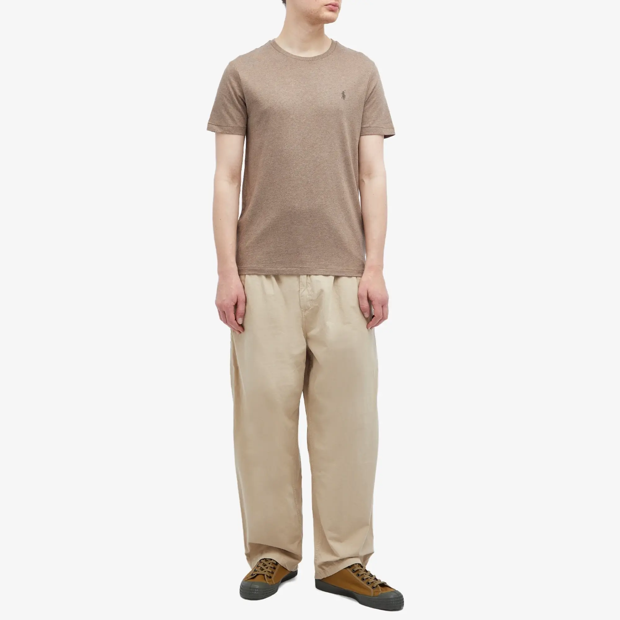Polo Ralph Lauren Icon Logo T-Shirt In Brown Marl
