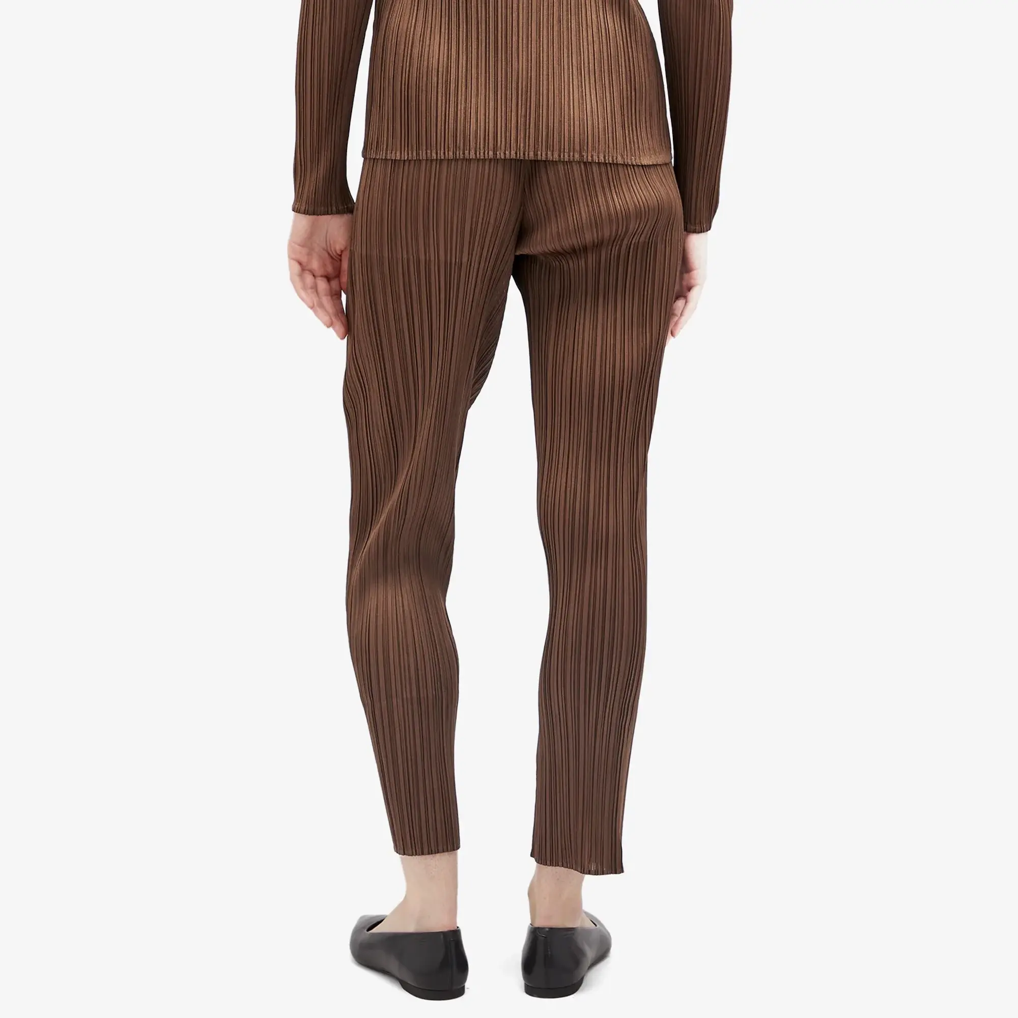 Pleats Please Issey Miyake Women's Trousers 44-Brown