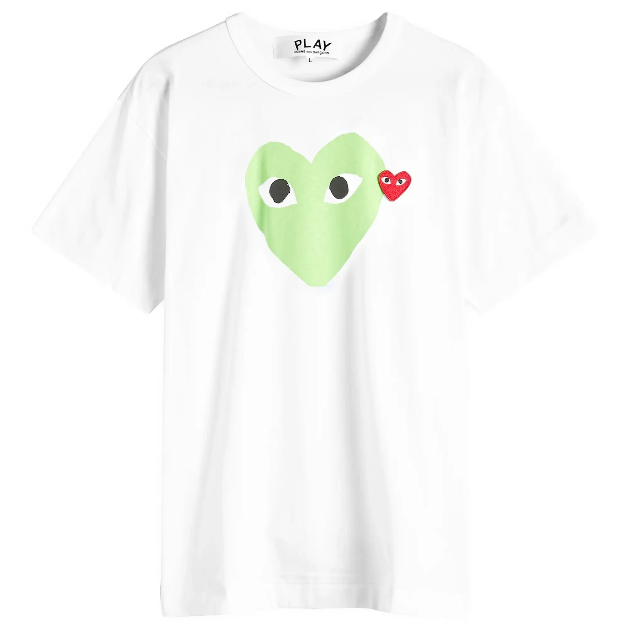 Comme des Garçons Play Men's Red Heart Colour Heart T-Shirt White/Red/Green