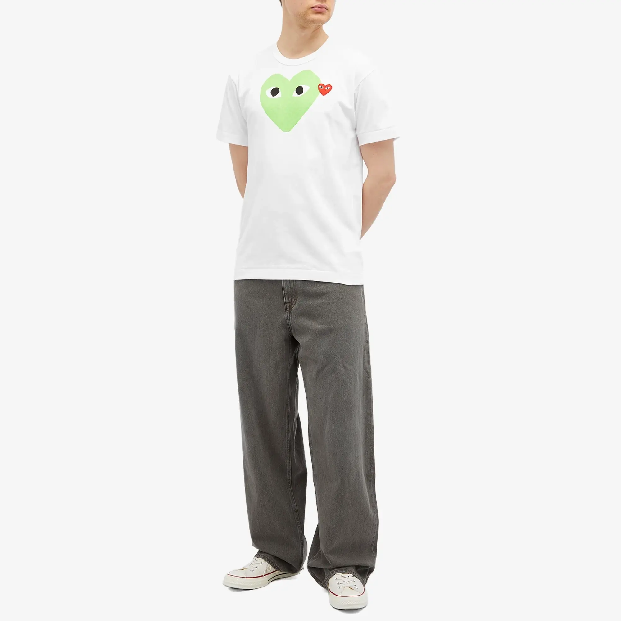 Comme des Garçons Play Men's Red Heart Colour Heart T-Shirt White/Red/Green