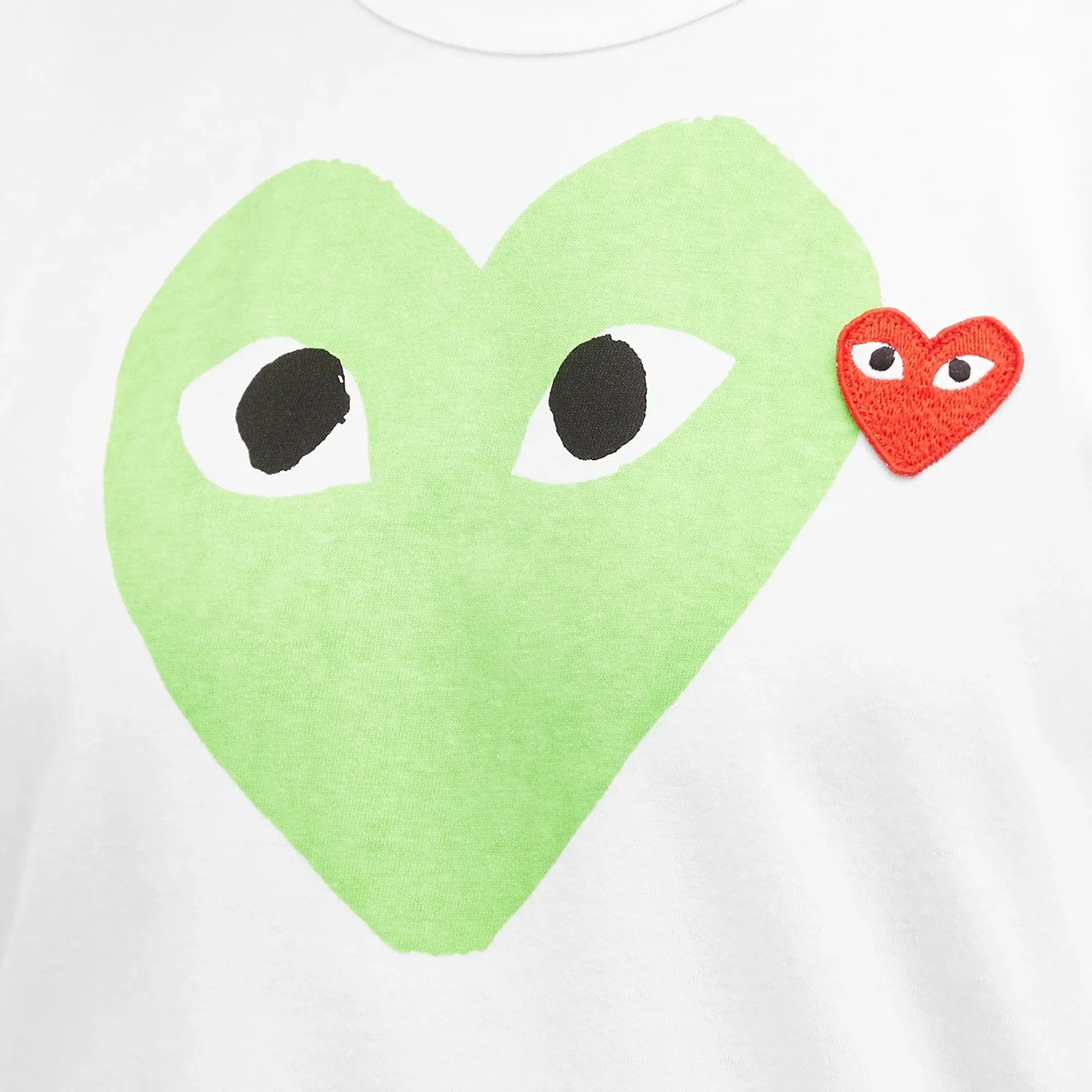 Comme des Garçons Play Men's Red Heart Colour Heart T-Shirt White/Red/Green