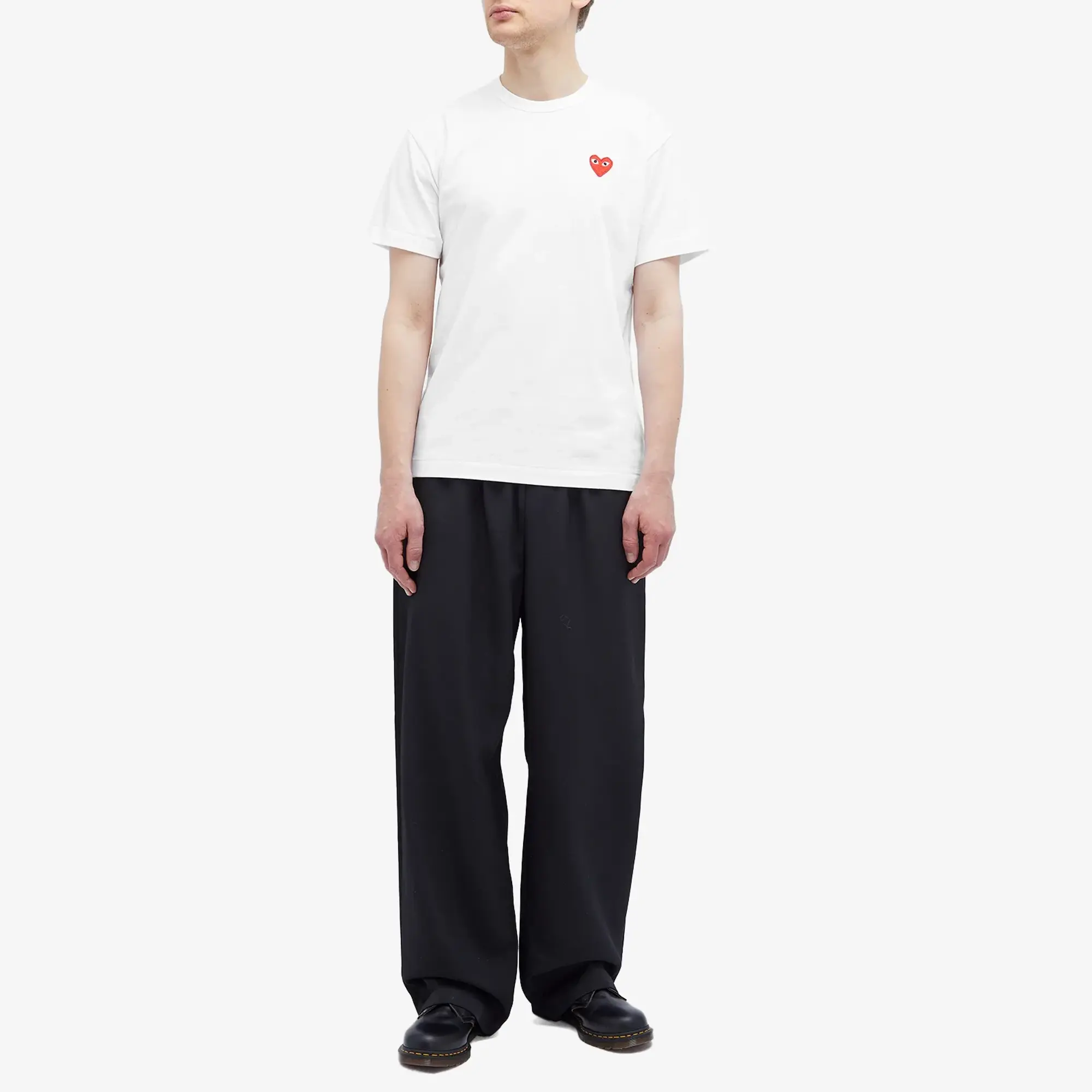 Comme des Garçons Play Men's Basic Logo T-Shirt White/Red