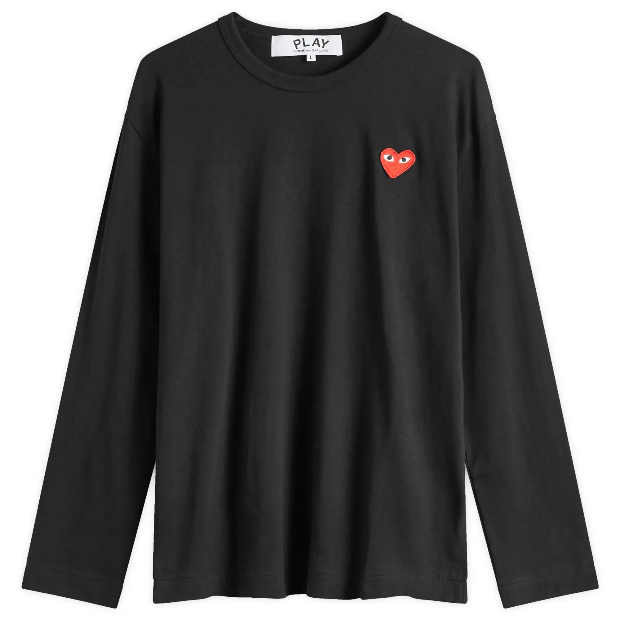 Comme des Garçons Play Men's Long Sleeve Basic Logo T-Shirt Black/Red