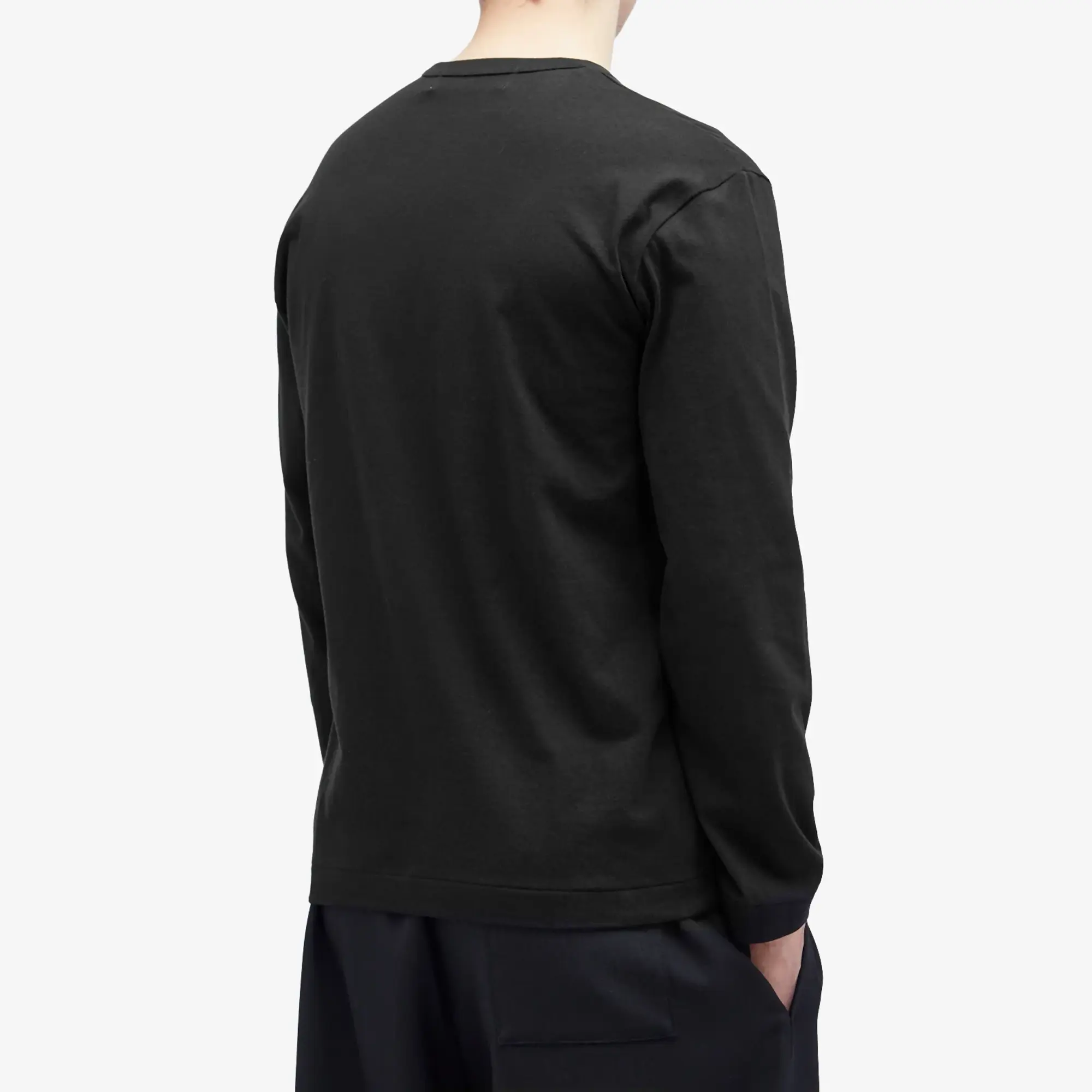 Comme des Garçons Play Men's Long Sleeve Basic Logo T-Shirt Black/Red
