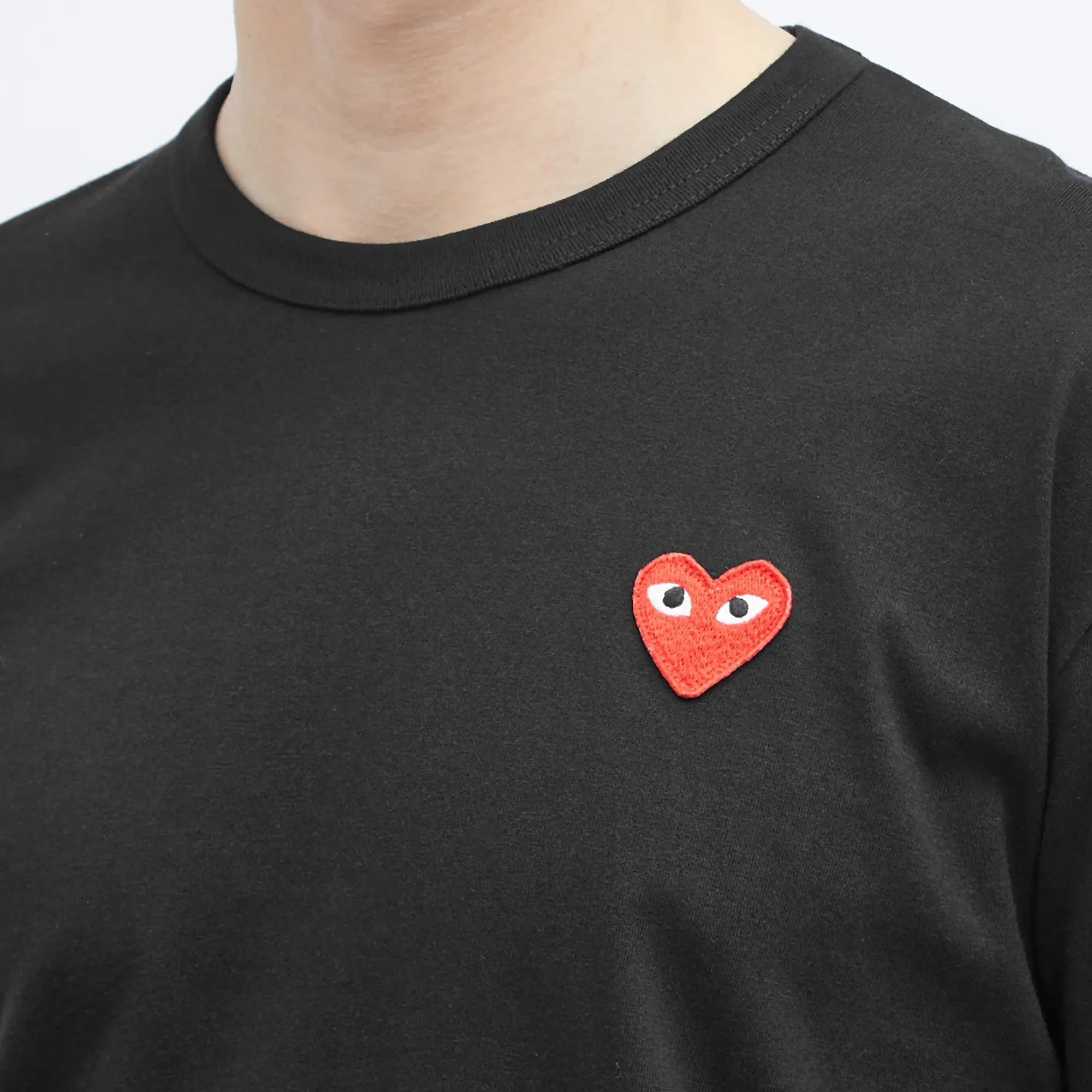 Comme des Garçons Play Men's Long Sleeve Basic Logo T-Shirt Black/Red