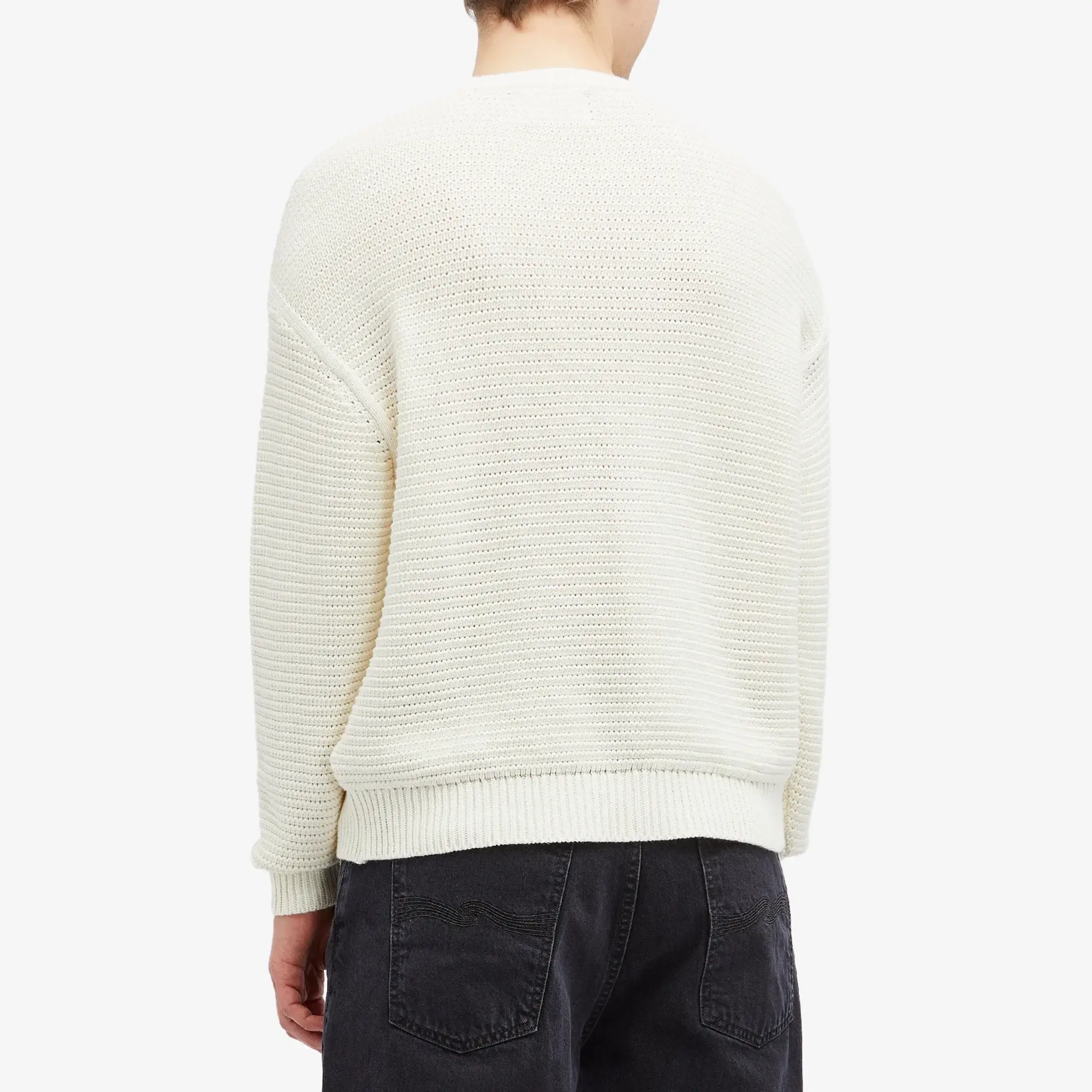 Folk Men's Drop Shoulder Knit Jumper Ecru