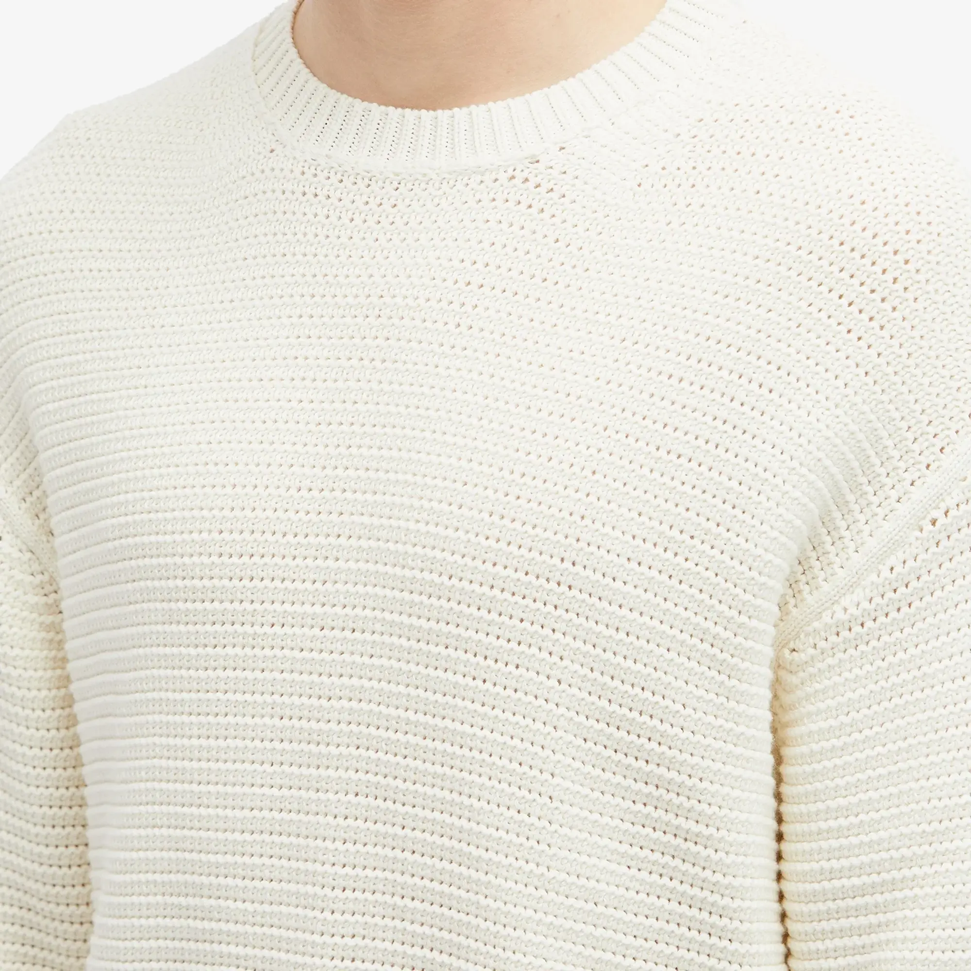 Folk Men's Drop Shoulder Knit Jumper Ecru