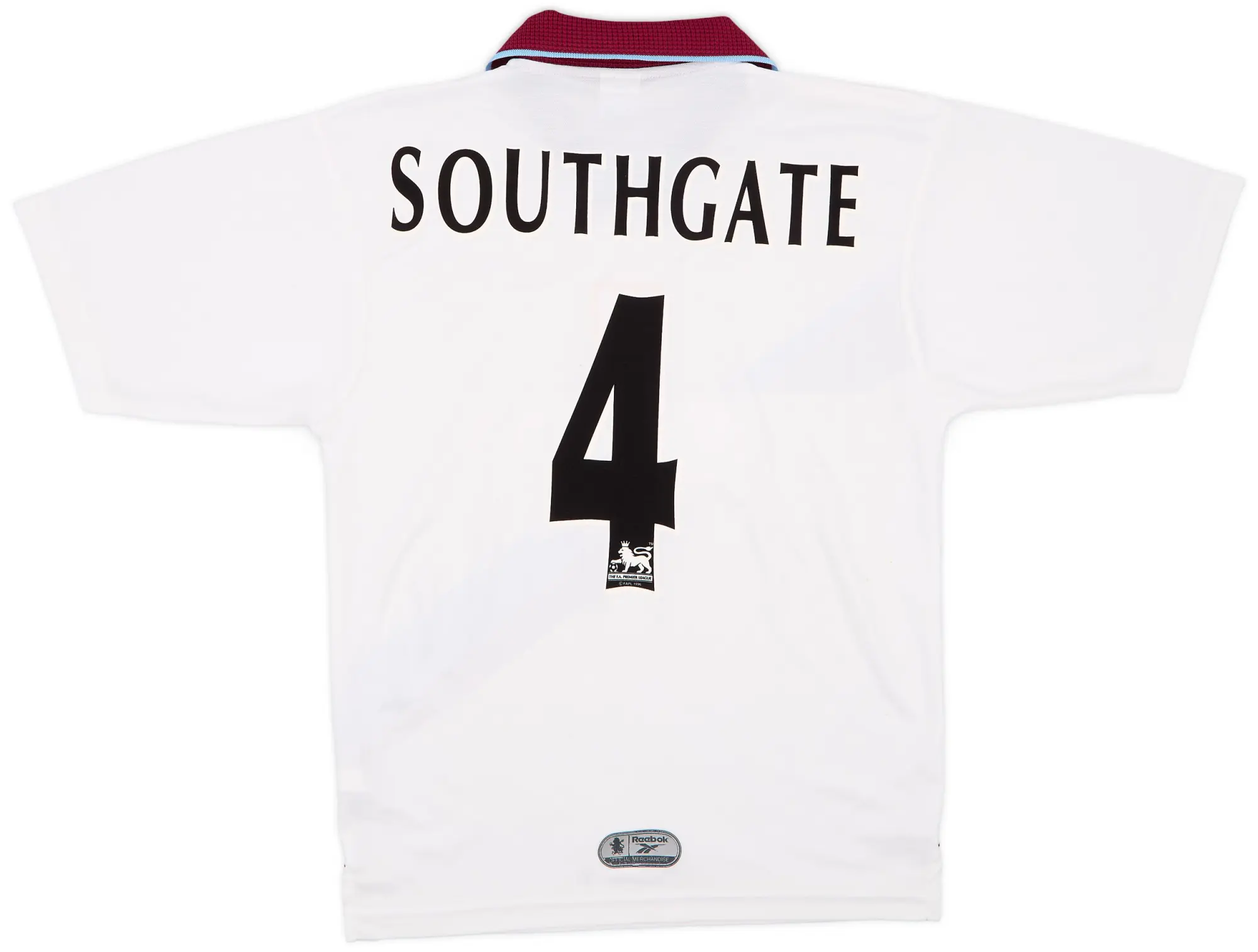 Reebok 1996-98 Aston Villa Away Shirt Southgate #4 - 7/10 - (S)