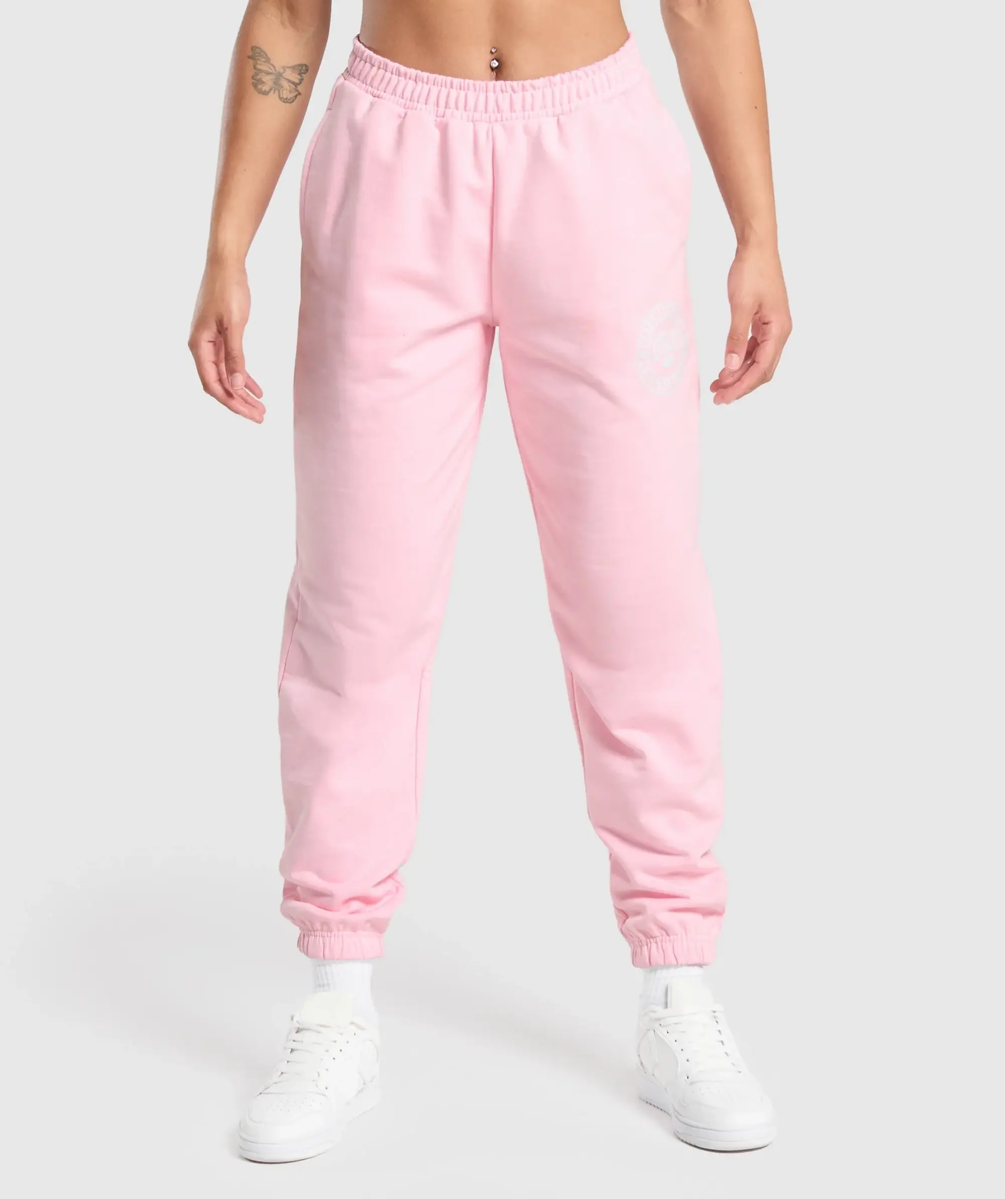 Gymshark GSLC Weight Graphic Pants - Dolly Pink